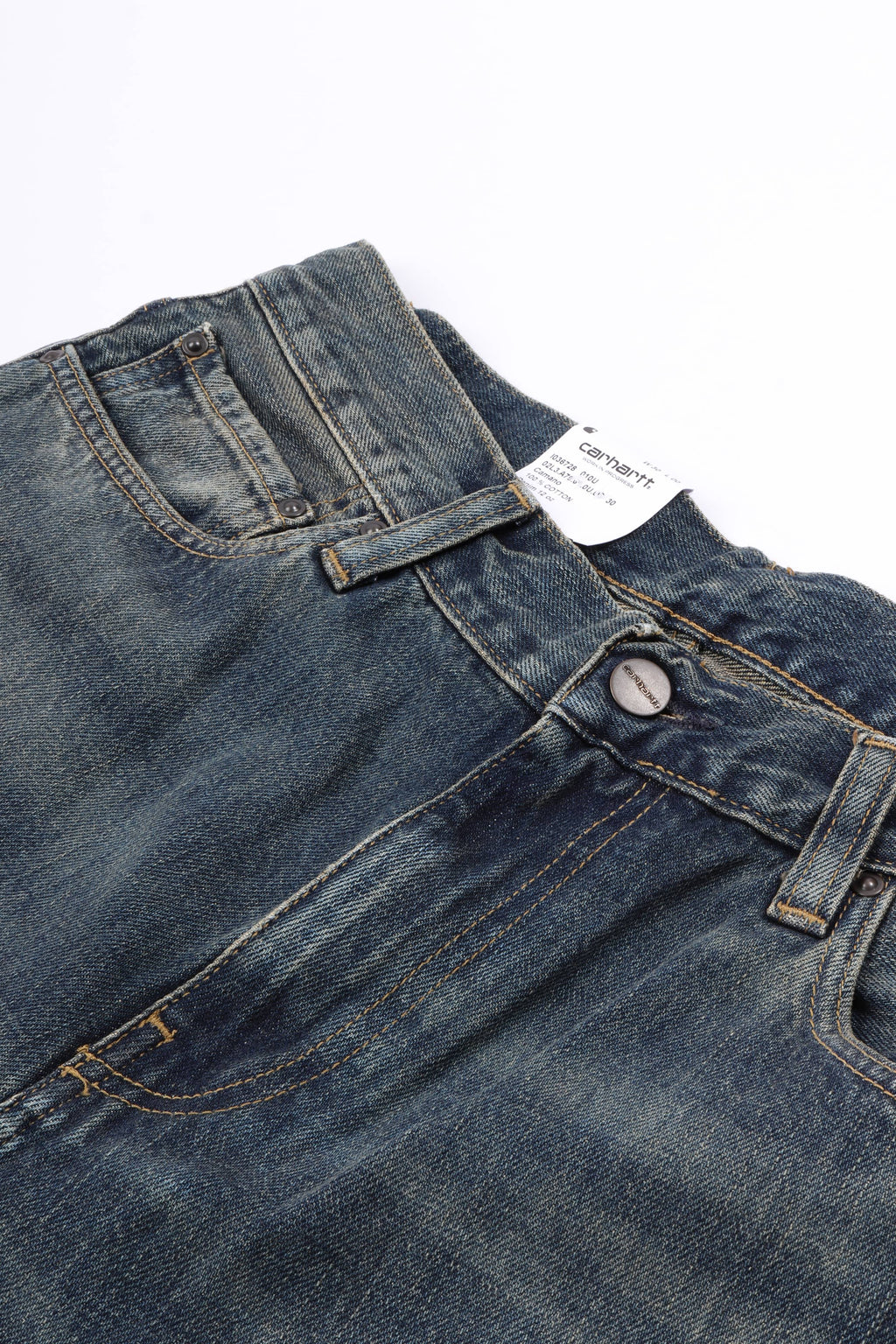 Aaron pant blue. mid worn