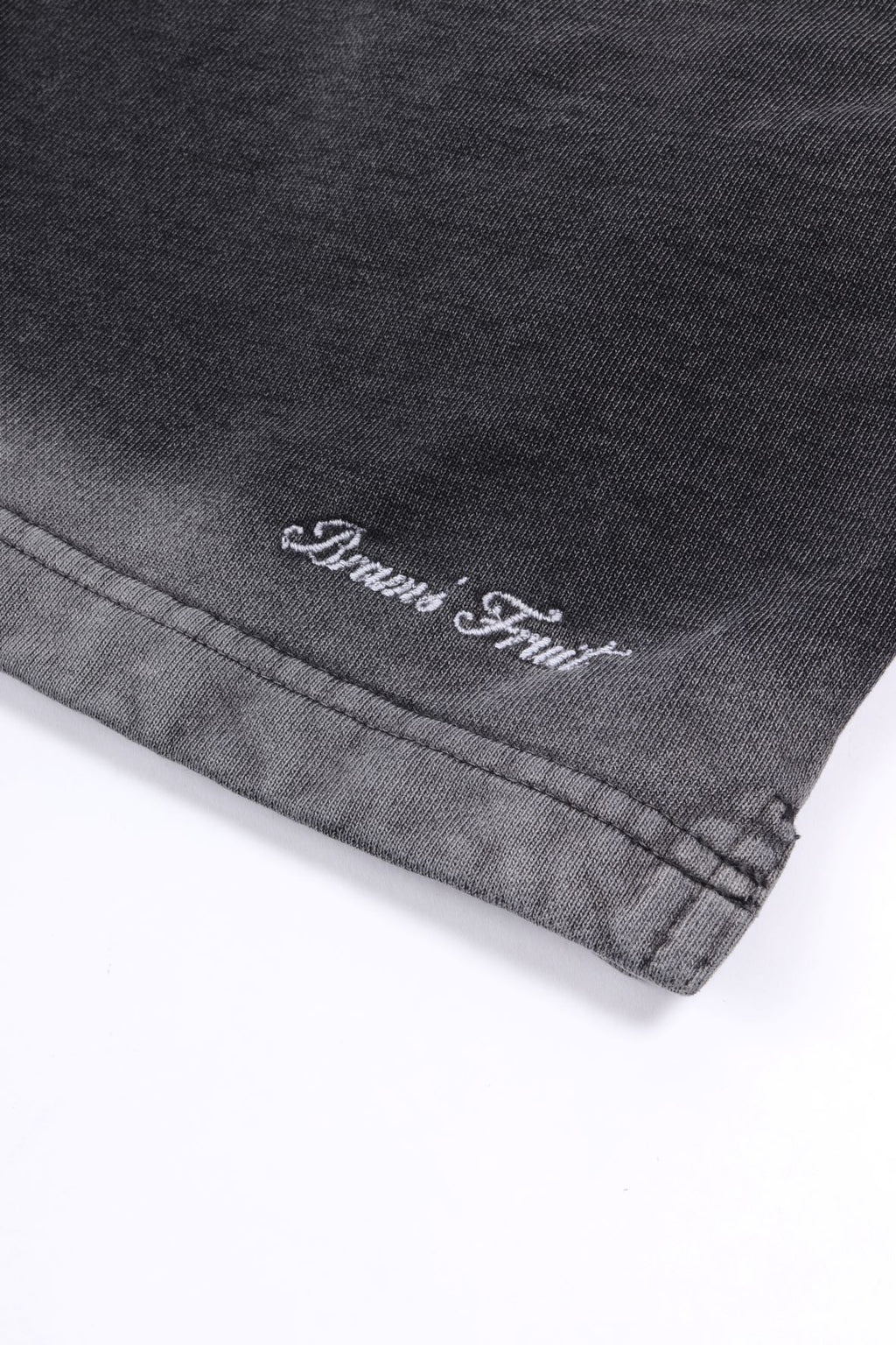 Distressed script logo shorts shadow black
