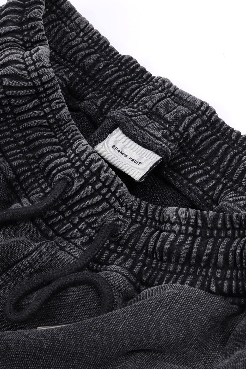 Distressed script logo shorts shadow black