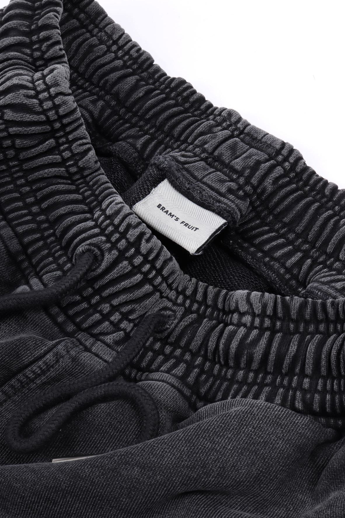 Distressed script logo shorts shadow black