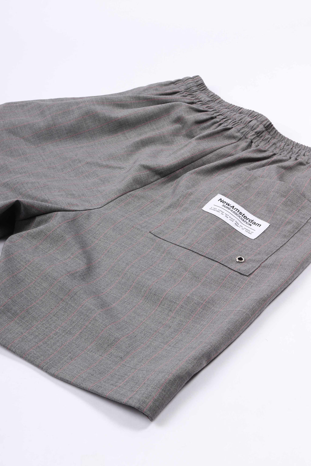 Wool work shorts grey w. pink