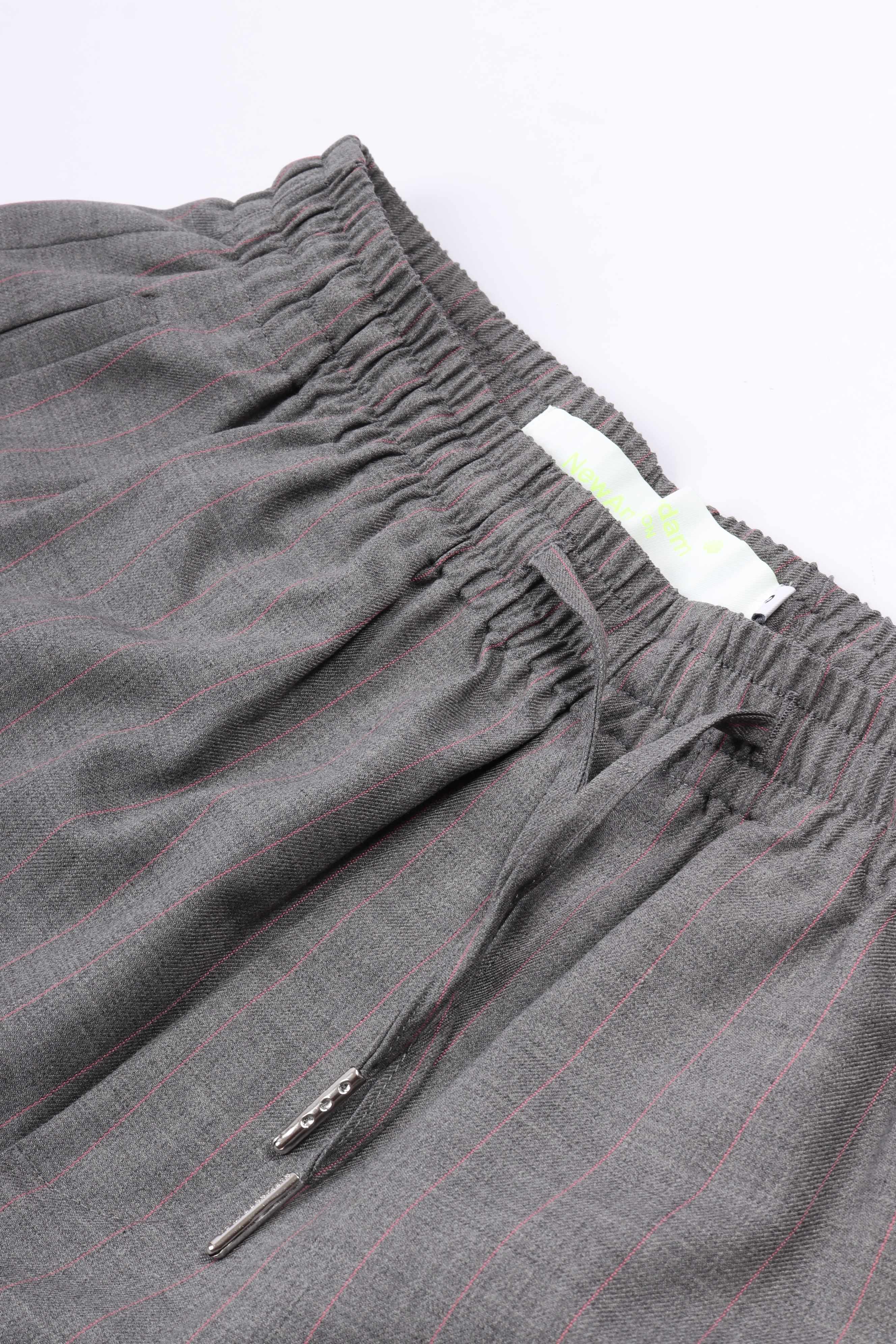Wool work shorts grey w. pink