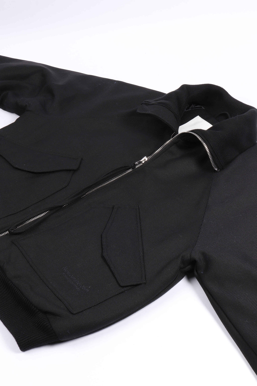 Wool bomber jacke black