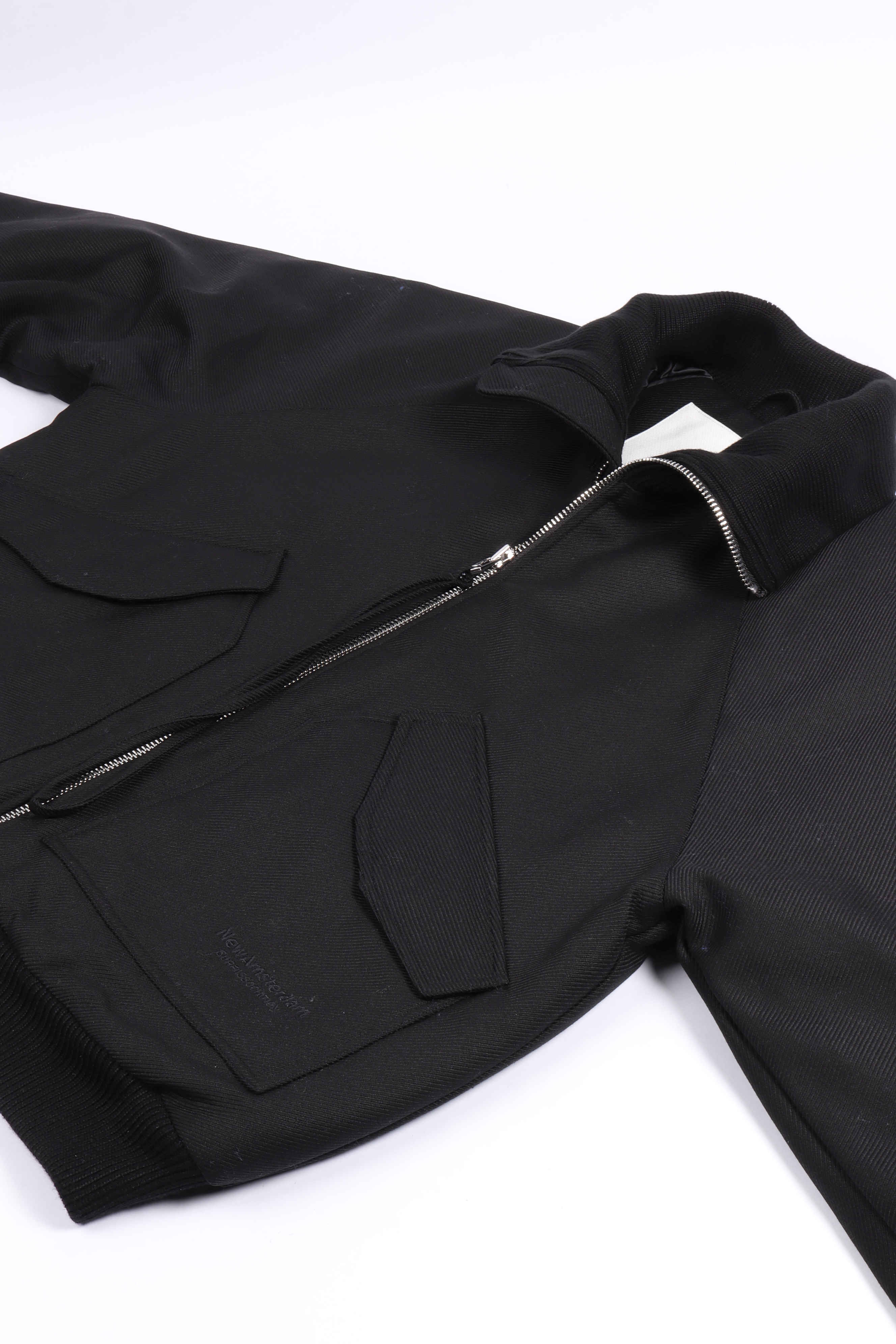 Wool bomber jacke black