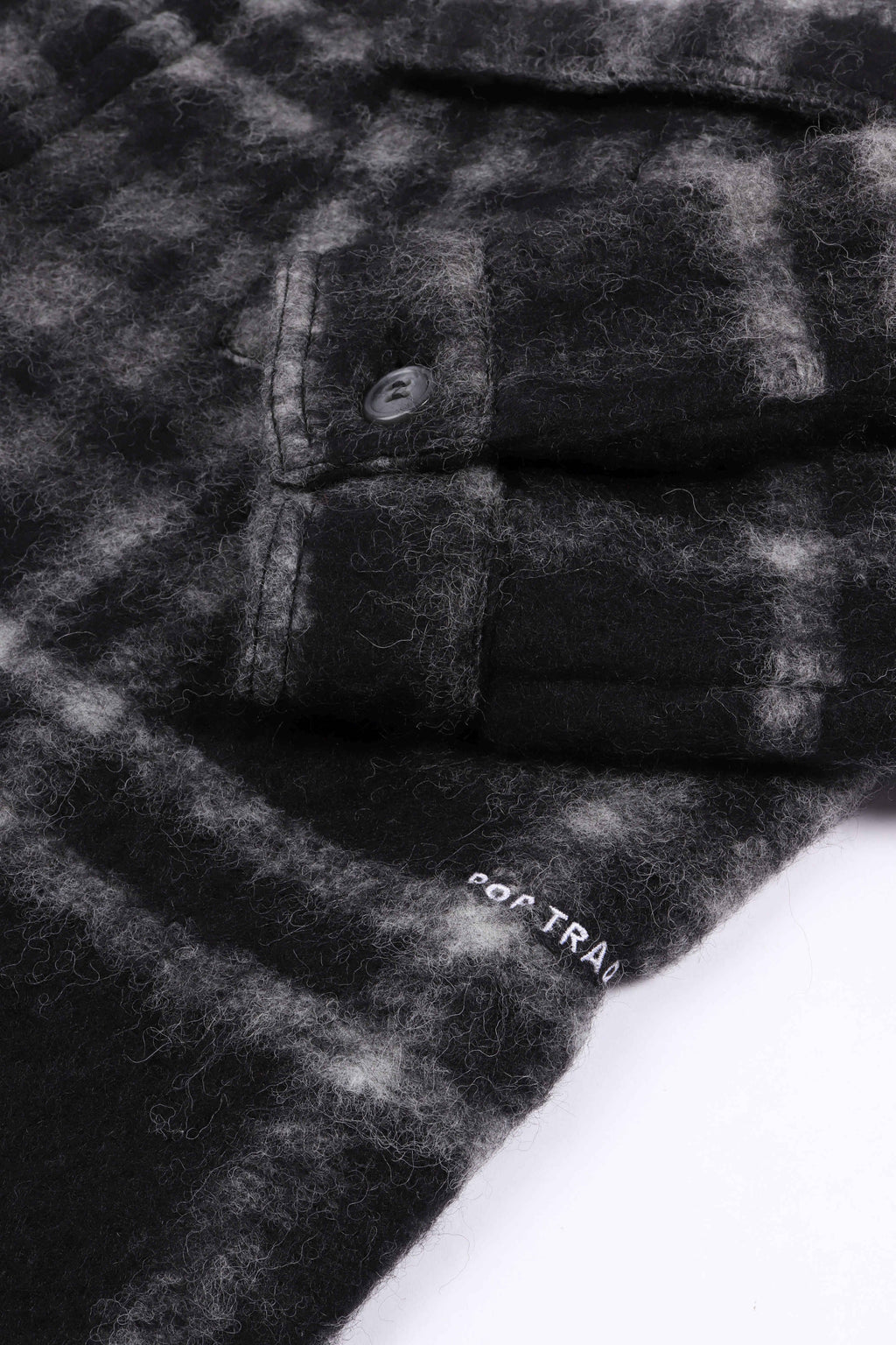 Checked wool shir black / charcoal