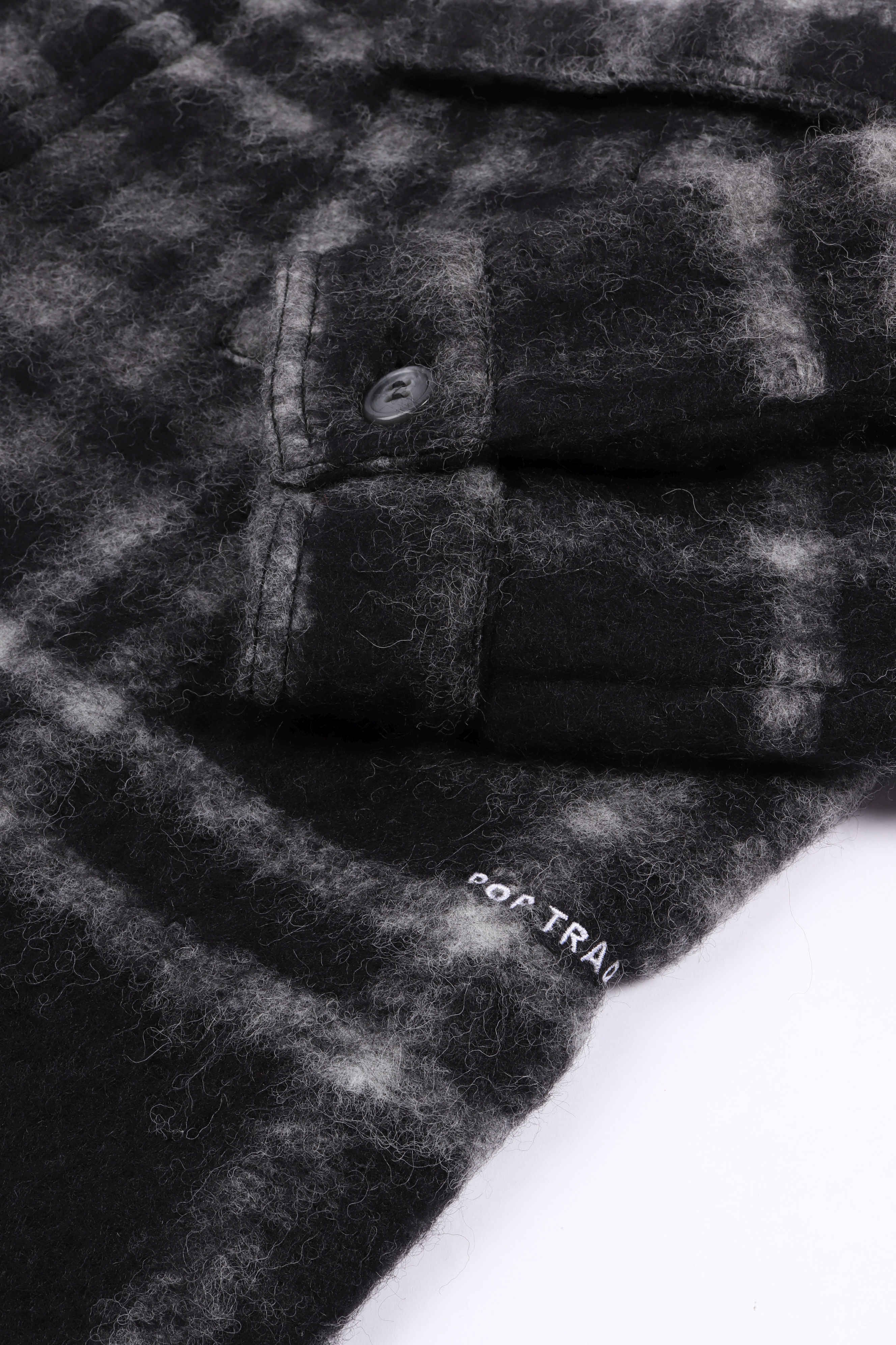 Checked wool shir black / charcoal