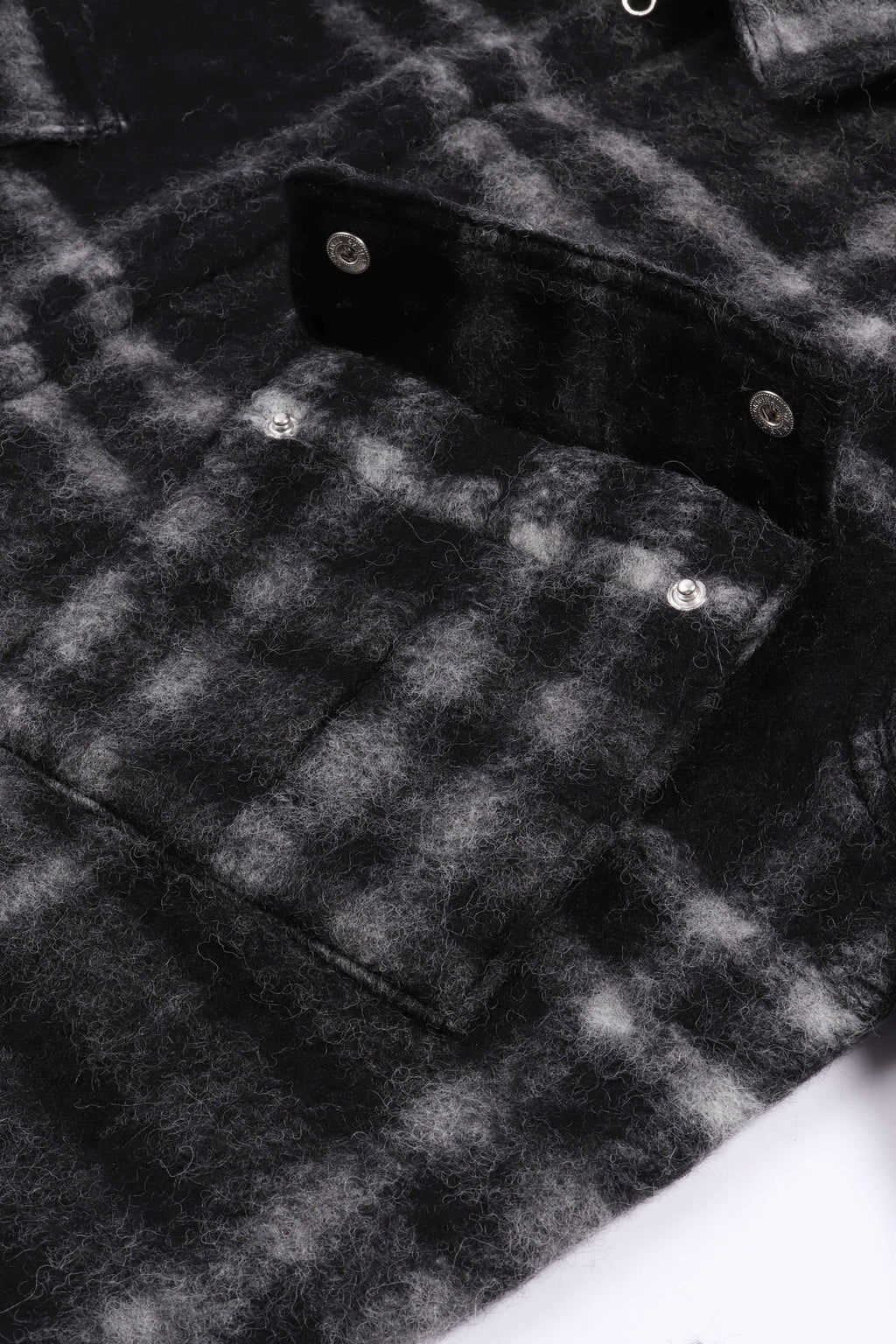 Checked wool shir black / charcoal