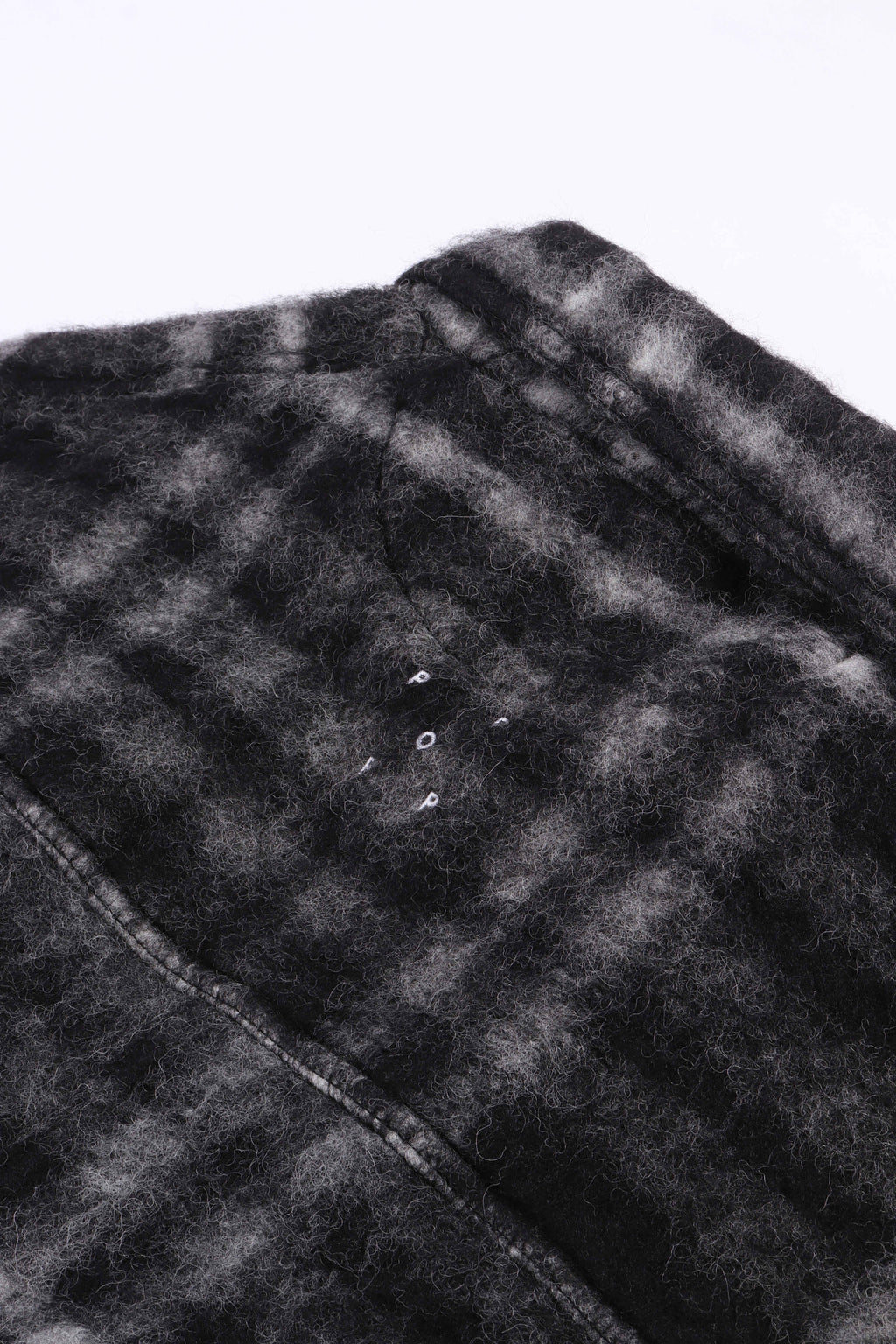 Checked wool shir black / charcoal