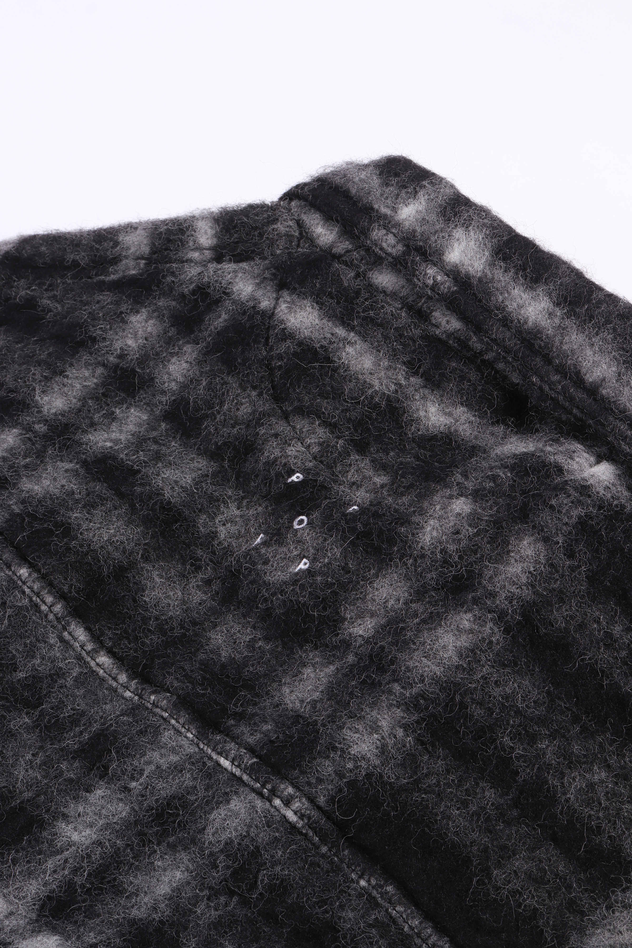 Checked wool shir black / charcoal