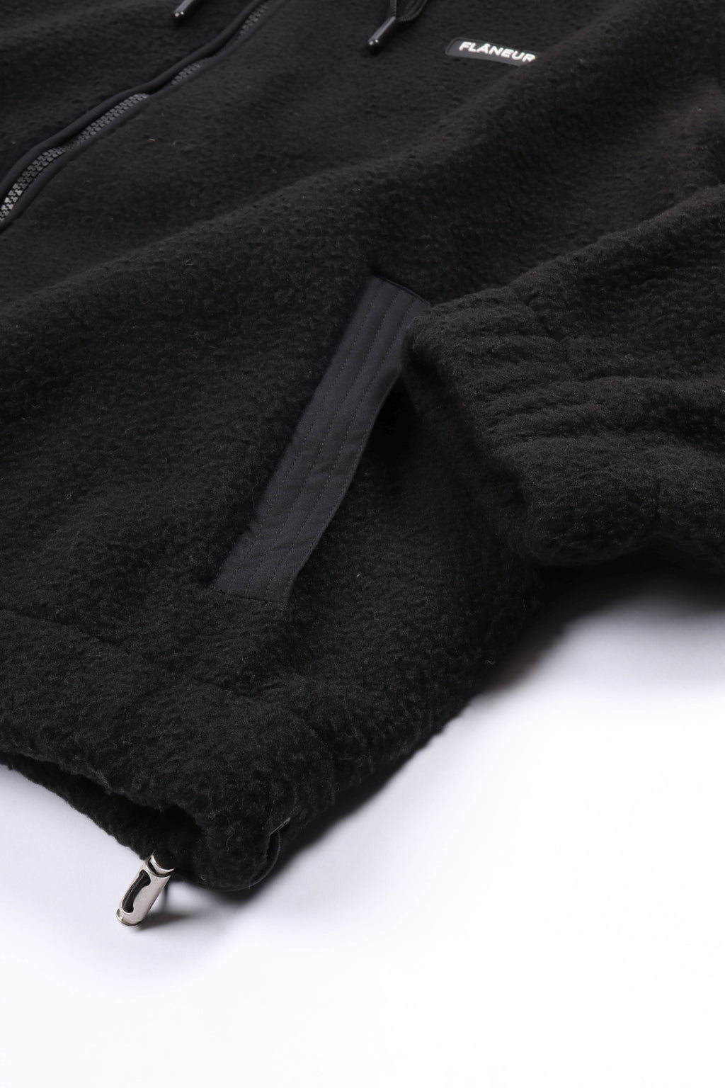 Frosted badge fleece jacket black