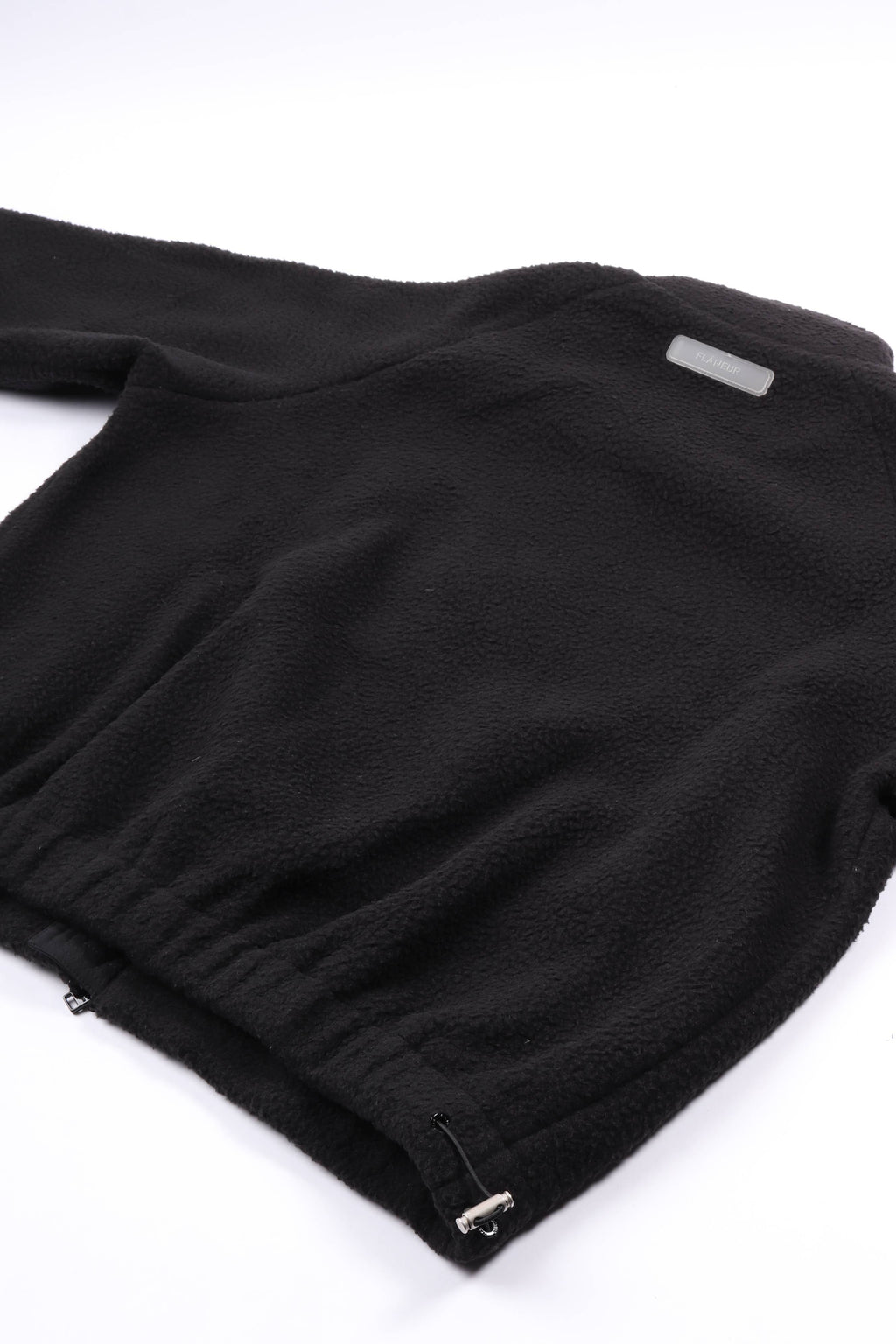 Frosted badge fleece jacket black
