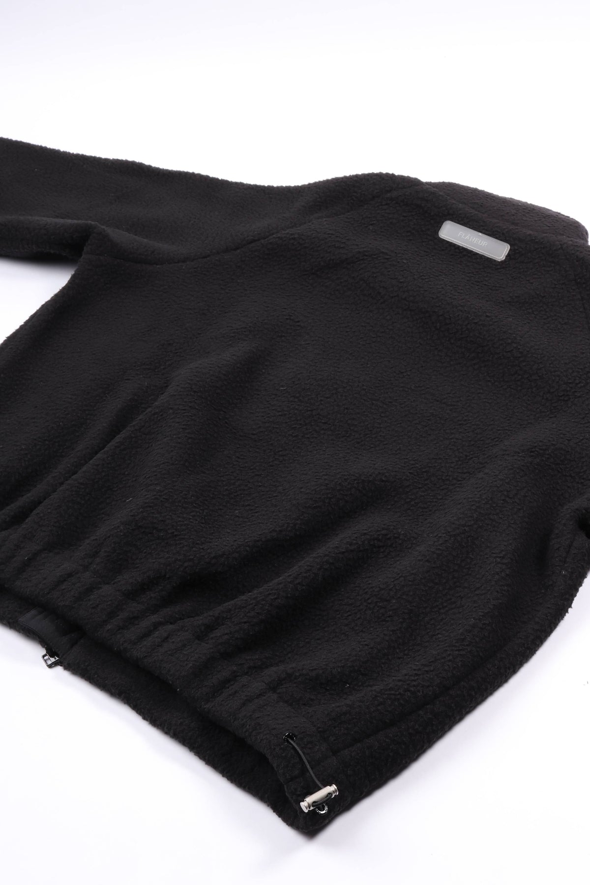 Frosted badge fleece jacket black