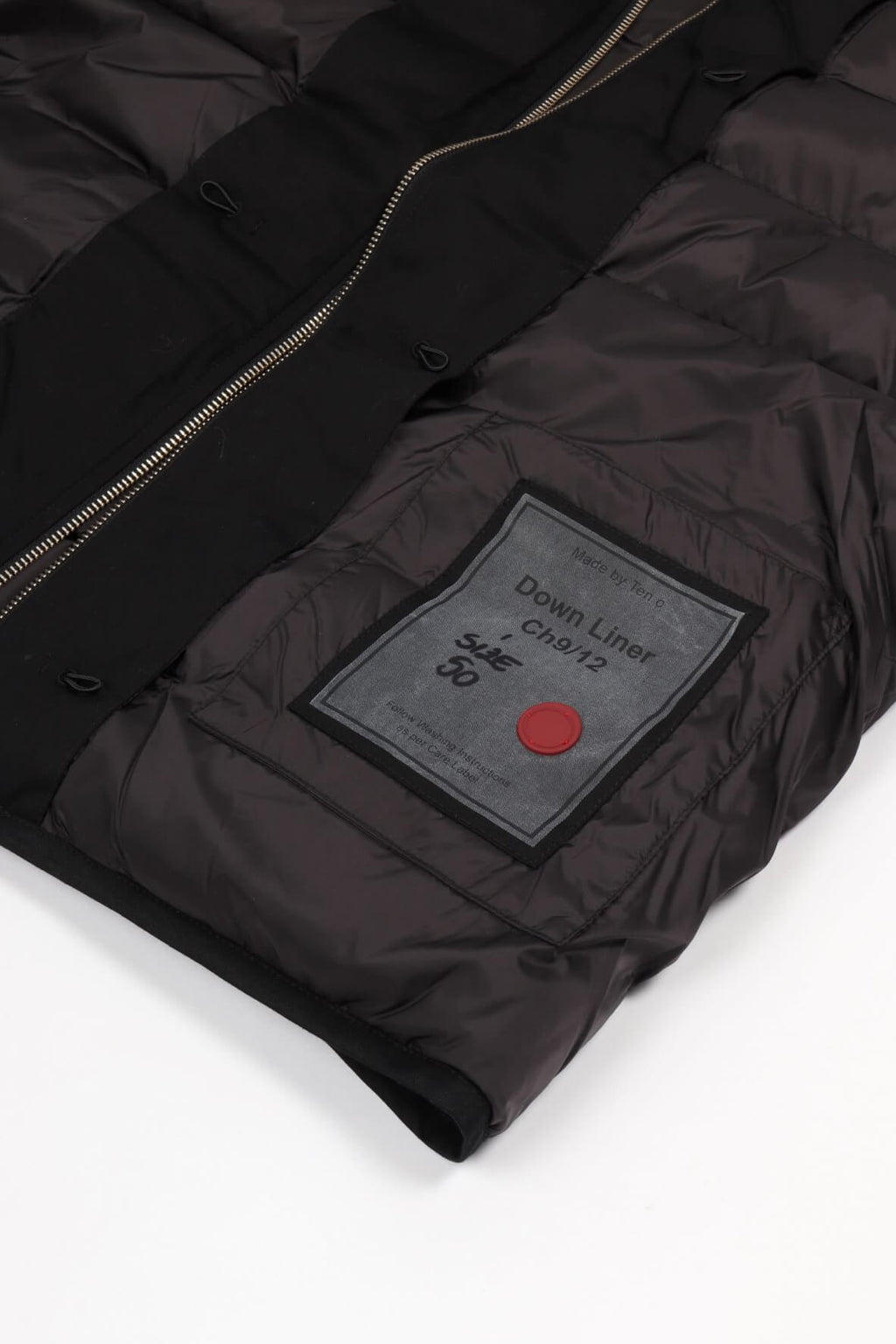 Down liner hooded soot grey