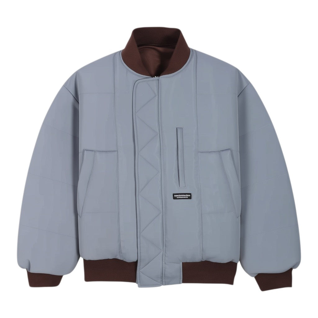 Reversible bomber jacket brown sea blue