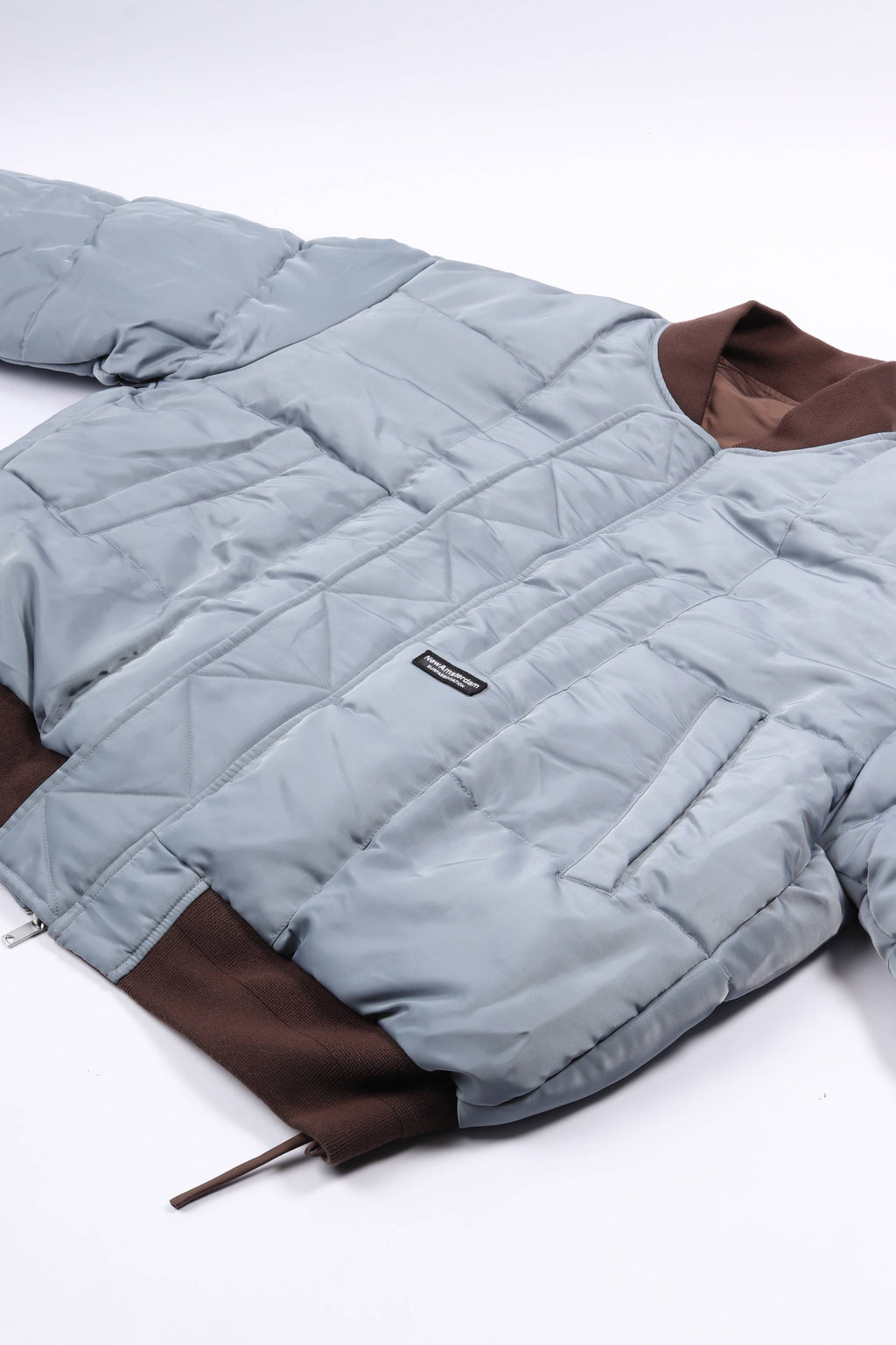Reversible bomber jacket brown sea blue