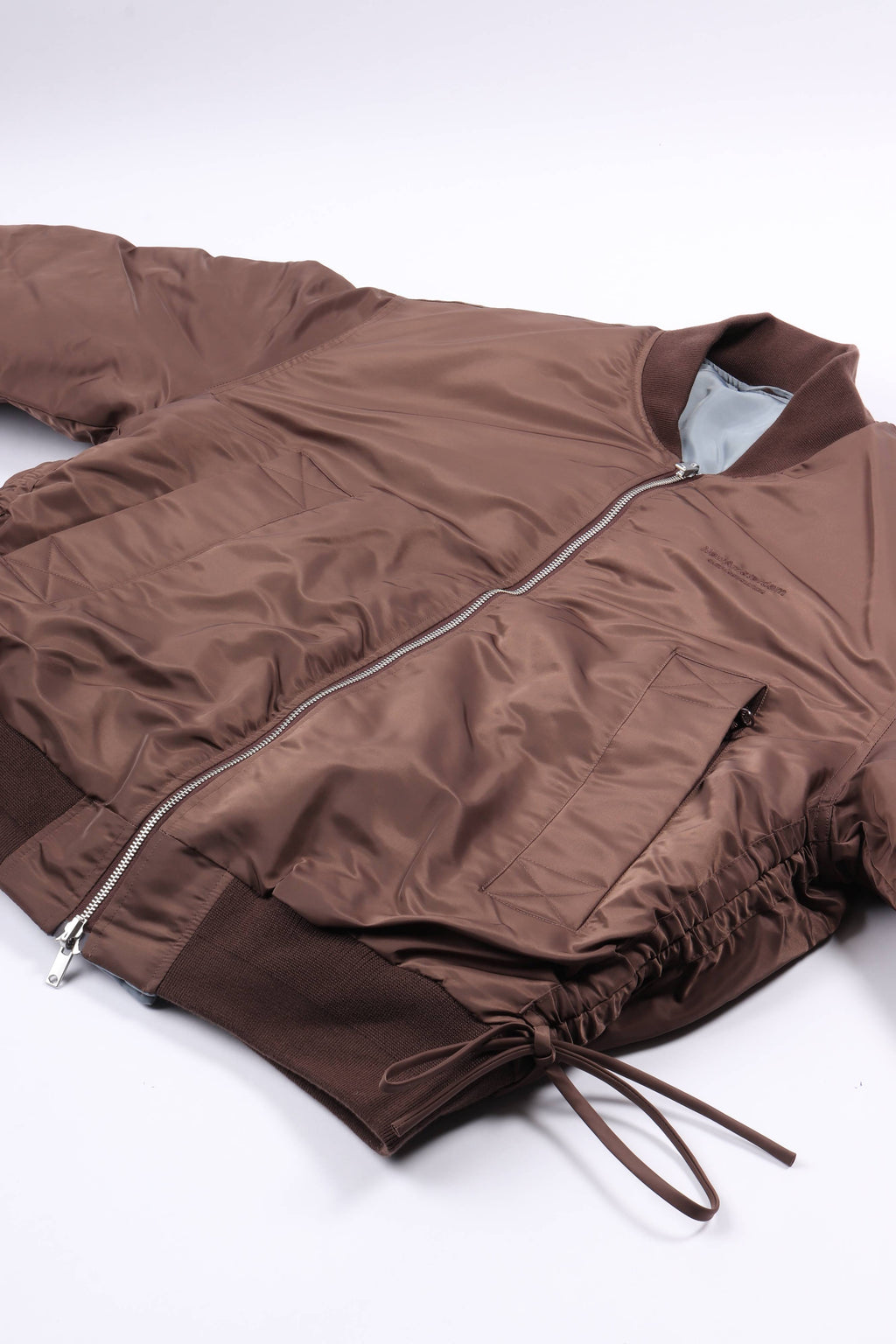 Reversible bomber jacket brown sea blue
