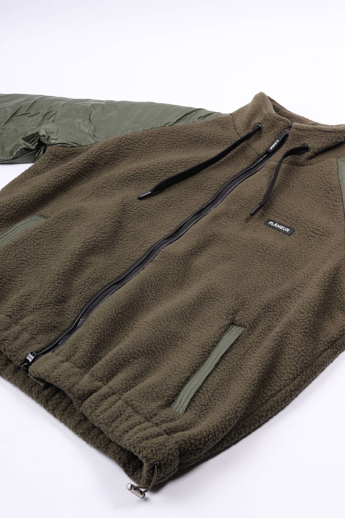 Fb fleece & nylon jacket green