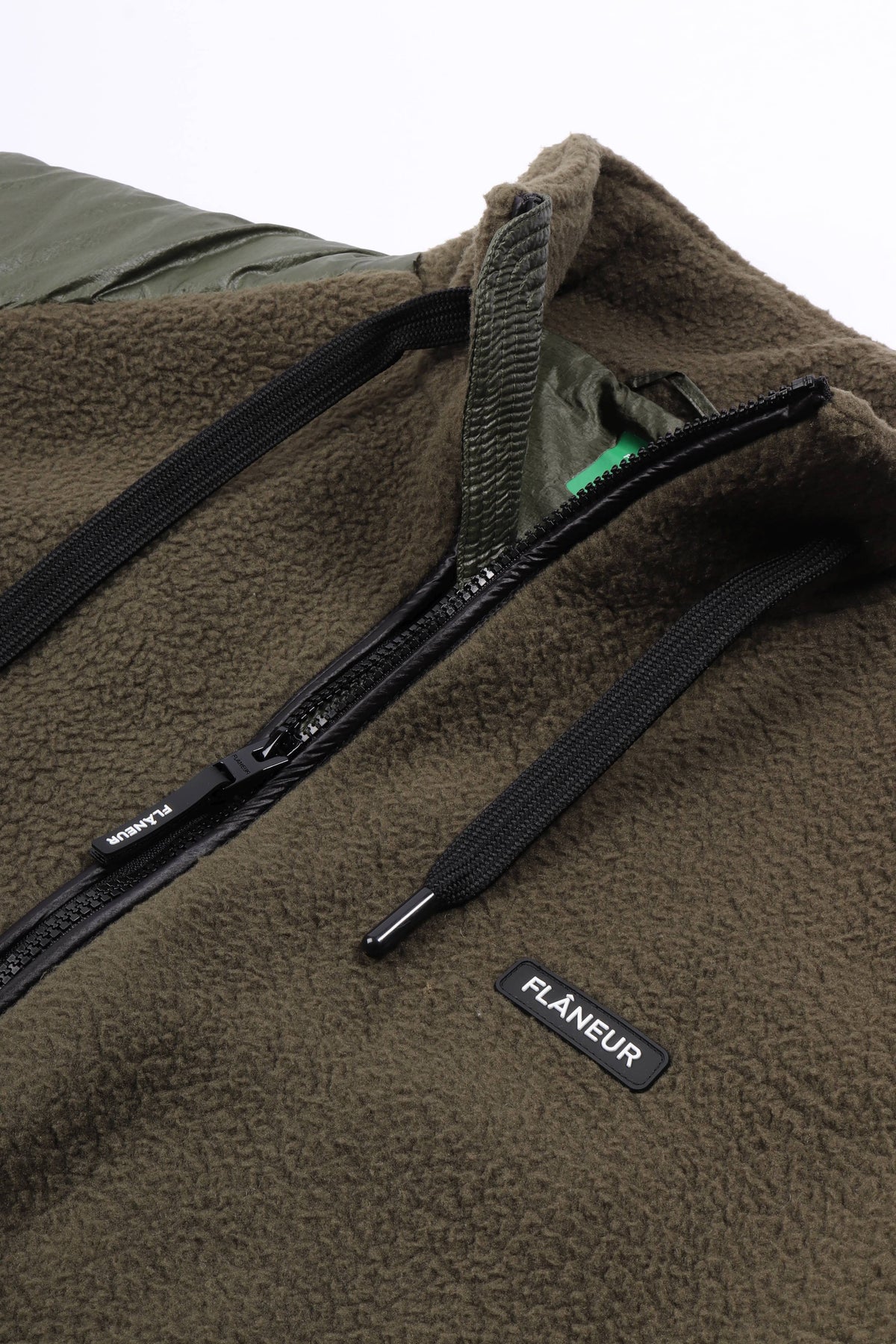 Fb fleece & nylon jacket green