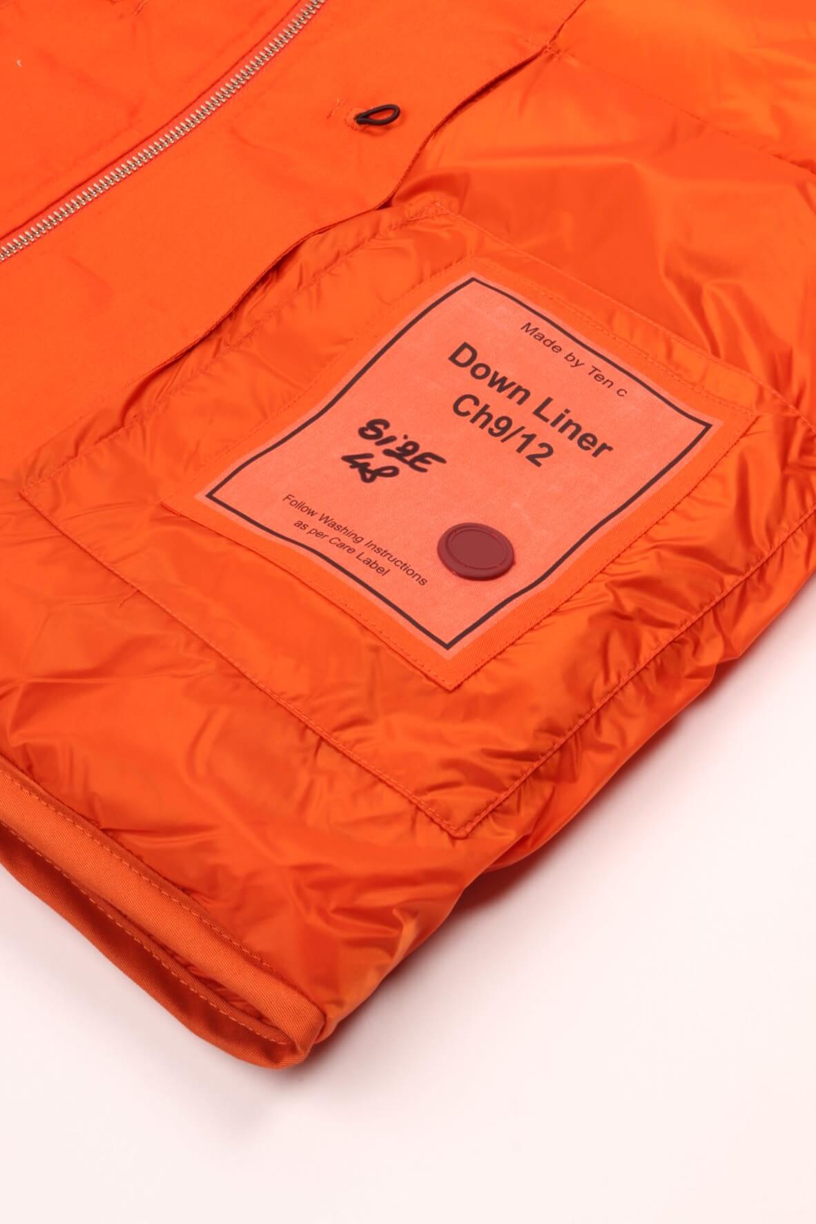 Down liner hooded brick orange