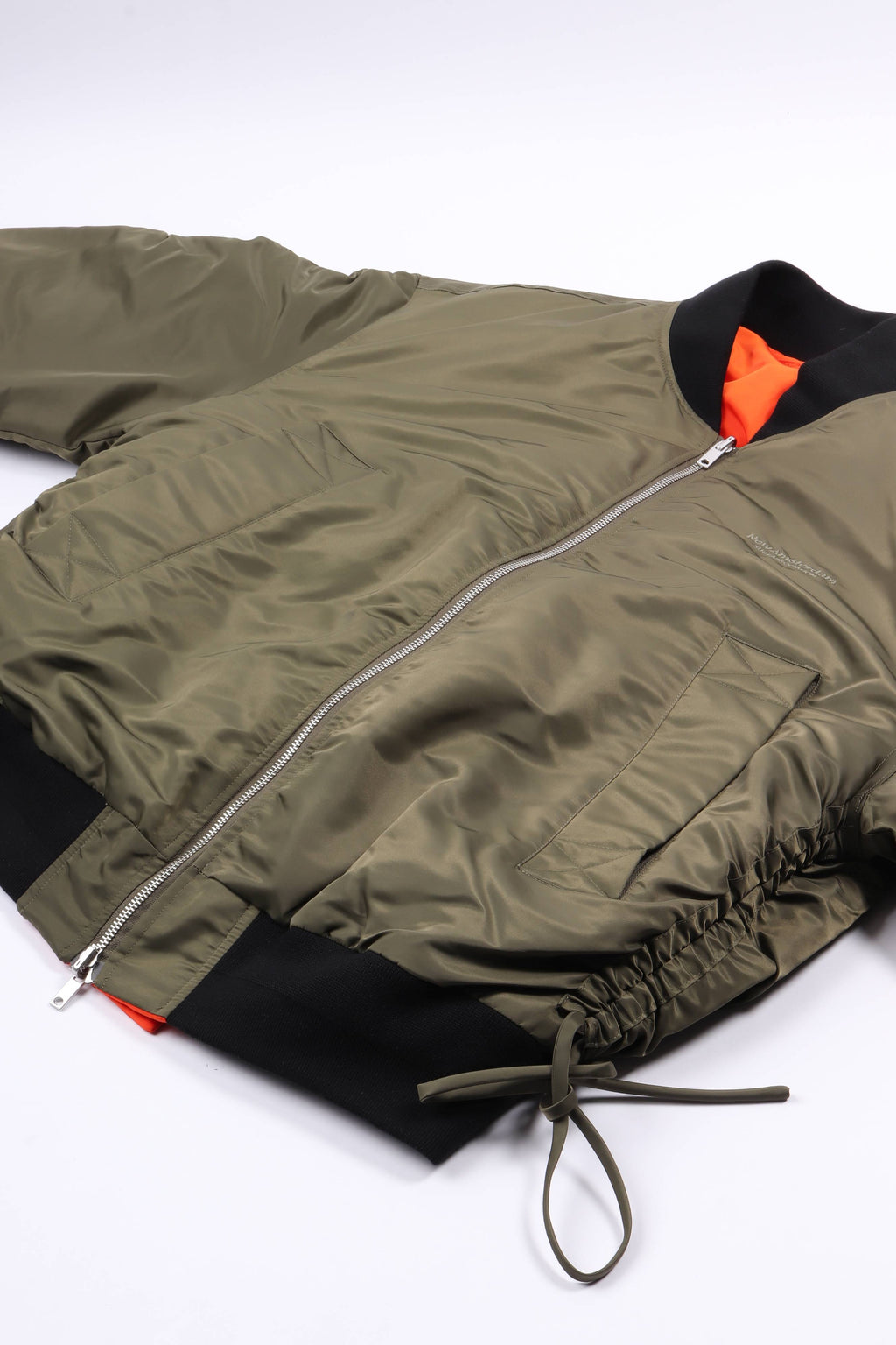 Reversible bomber jacket army green/orang