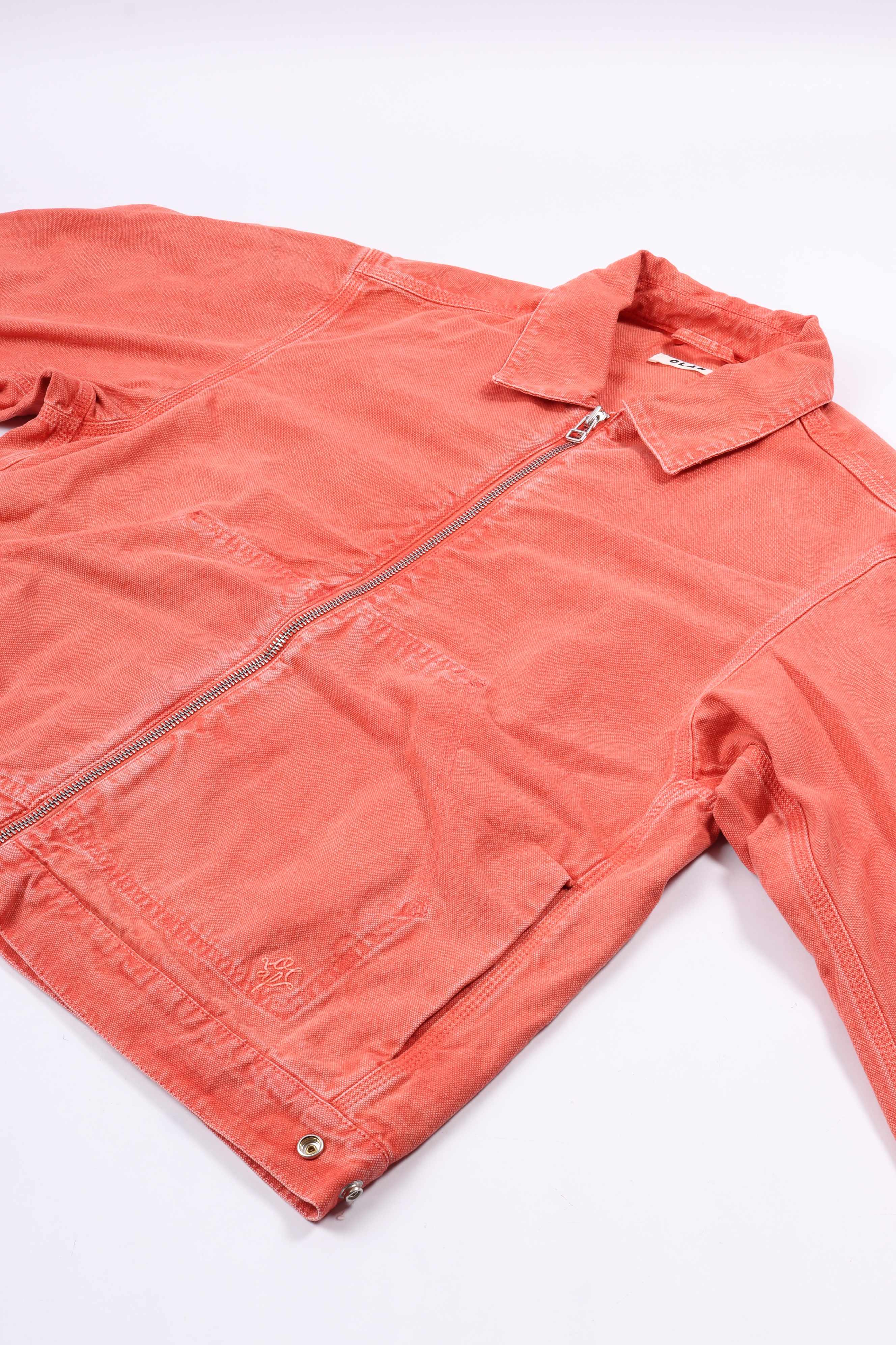 Washed canvas jacket burnt coral