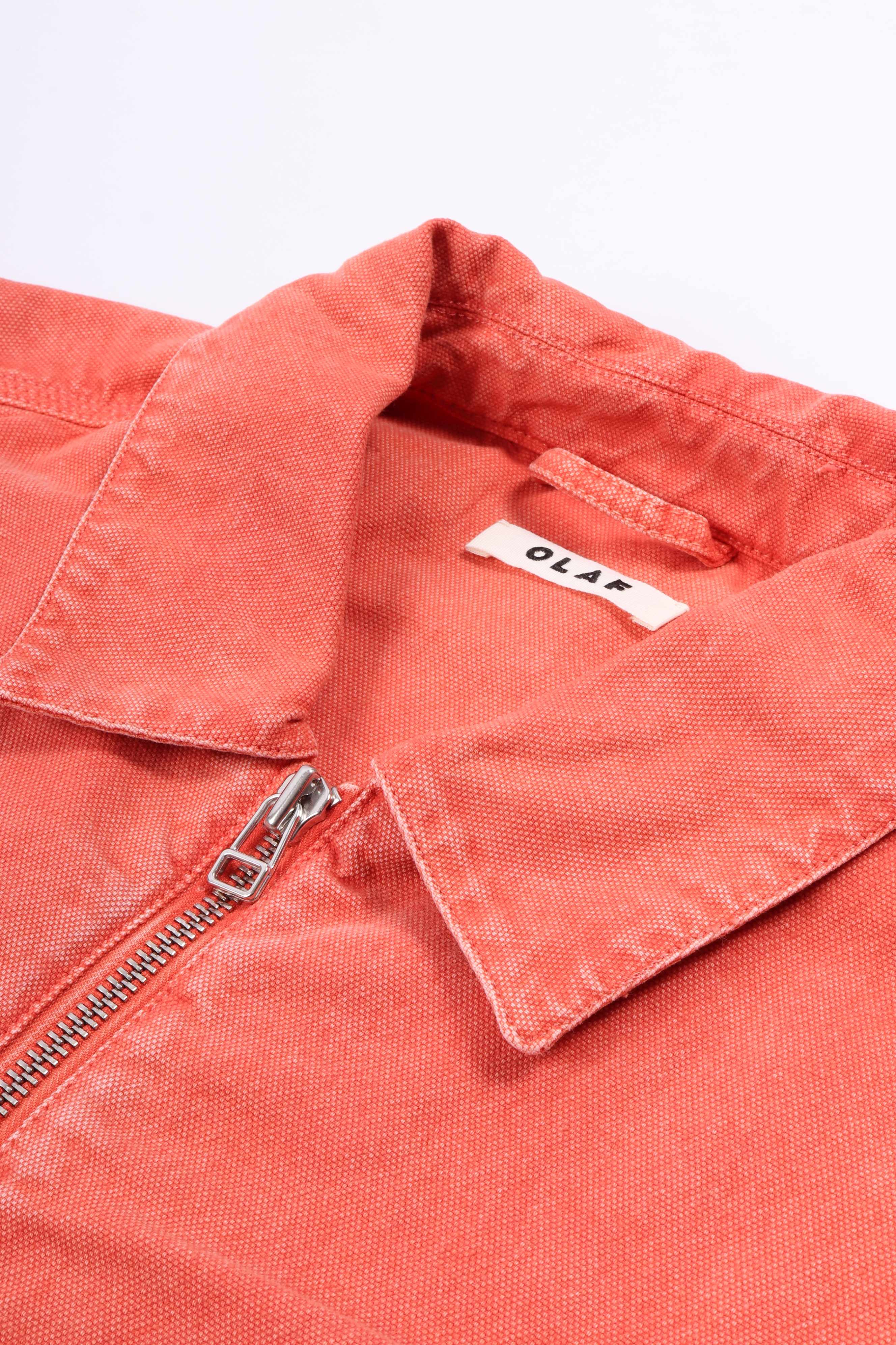 Washed canvas jacket burnt coral