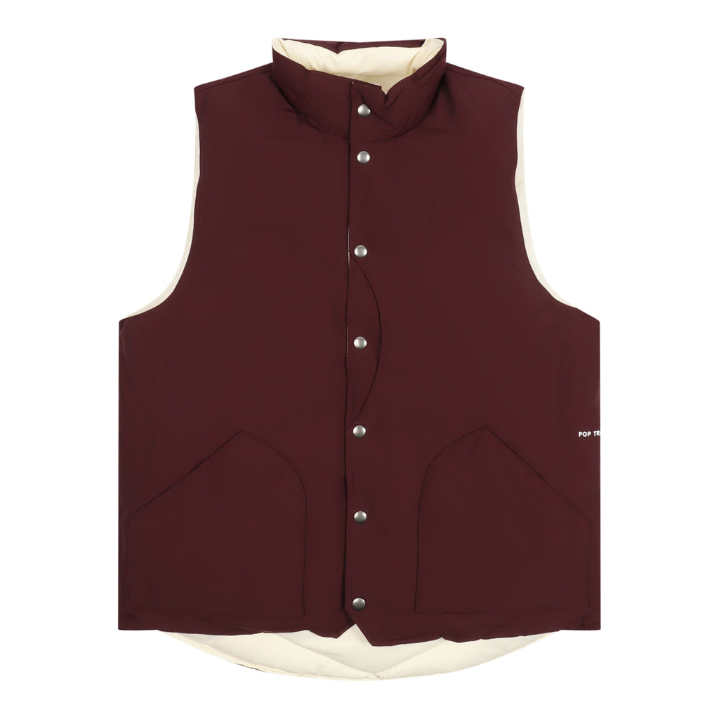 Quilted rev. vest fudge / off whit