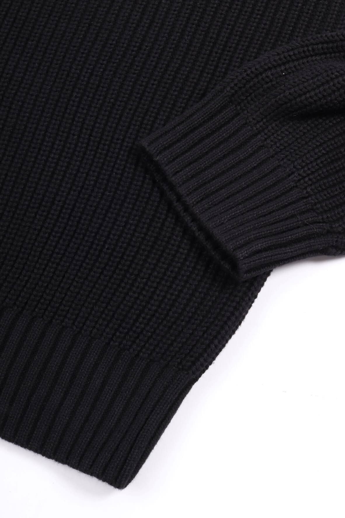 Band knit sweater black