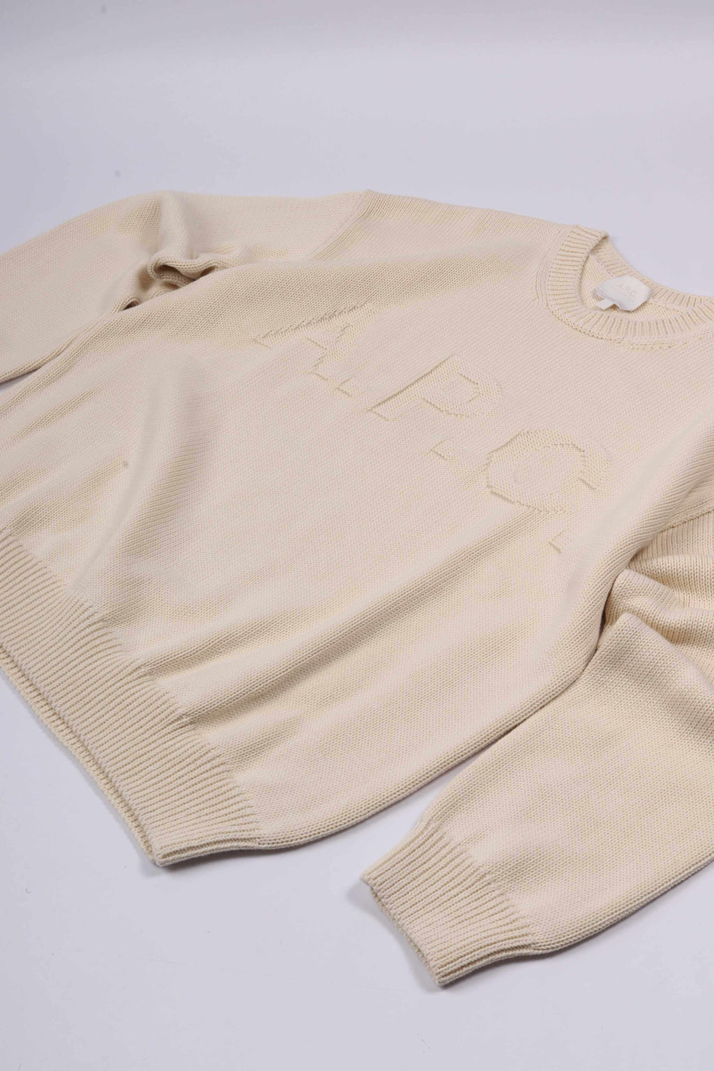Pull col rond ecru