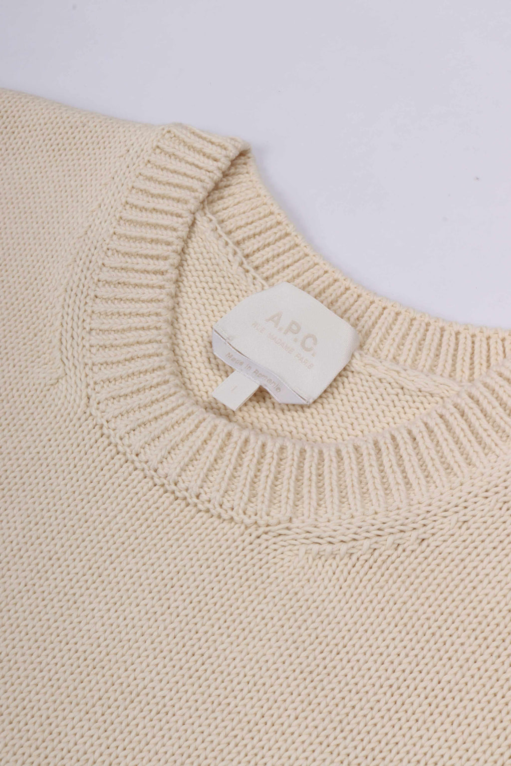 Pull col rond ecru
