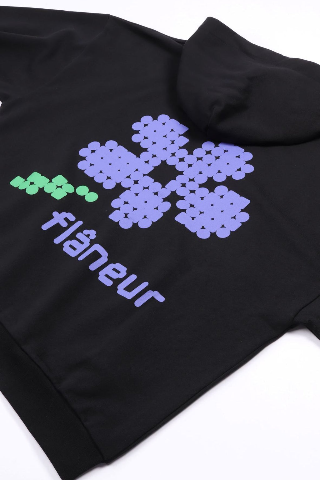 Pixel flower zip- black