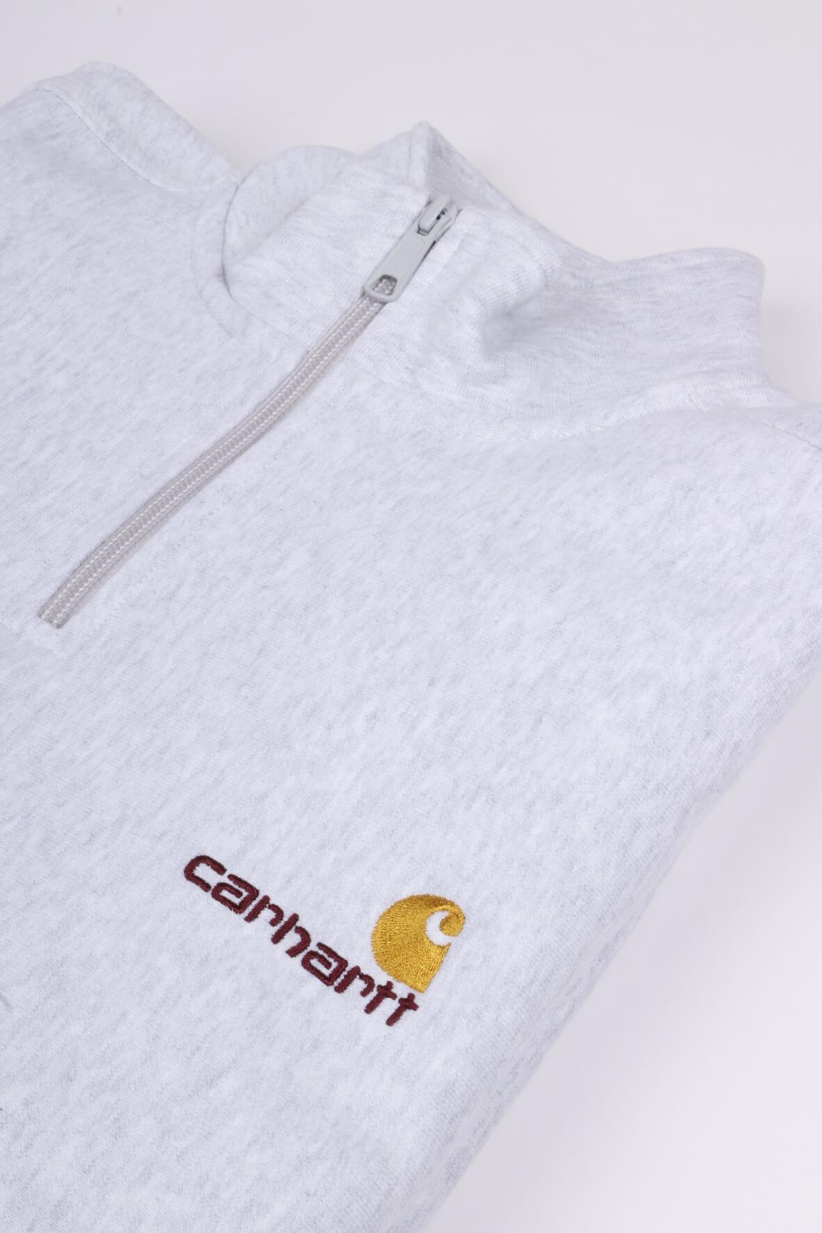 Half zip a script ash heather