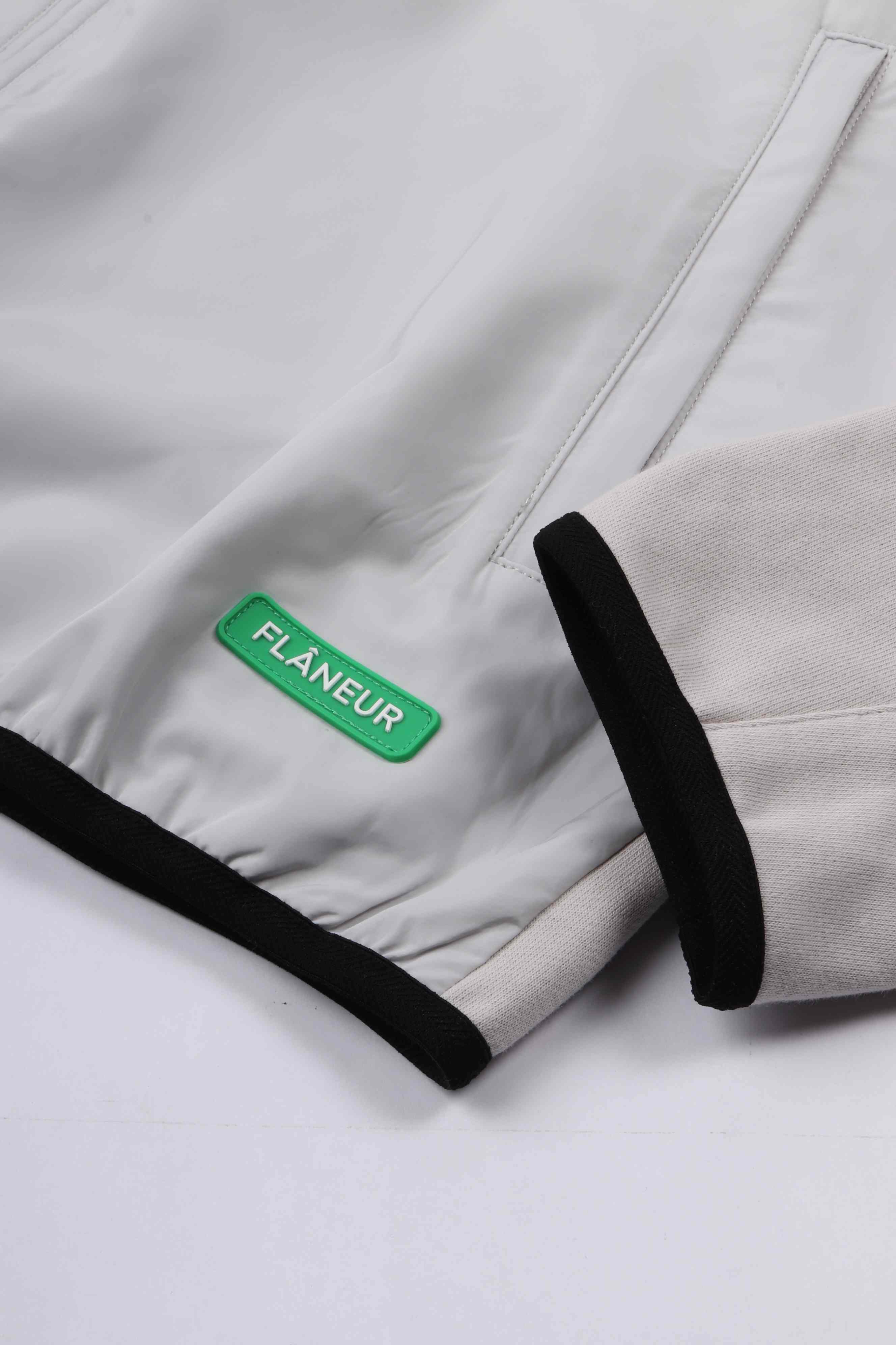 Badge tech zip up light grey
