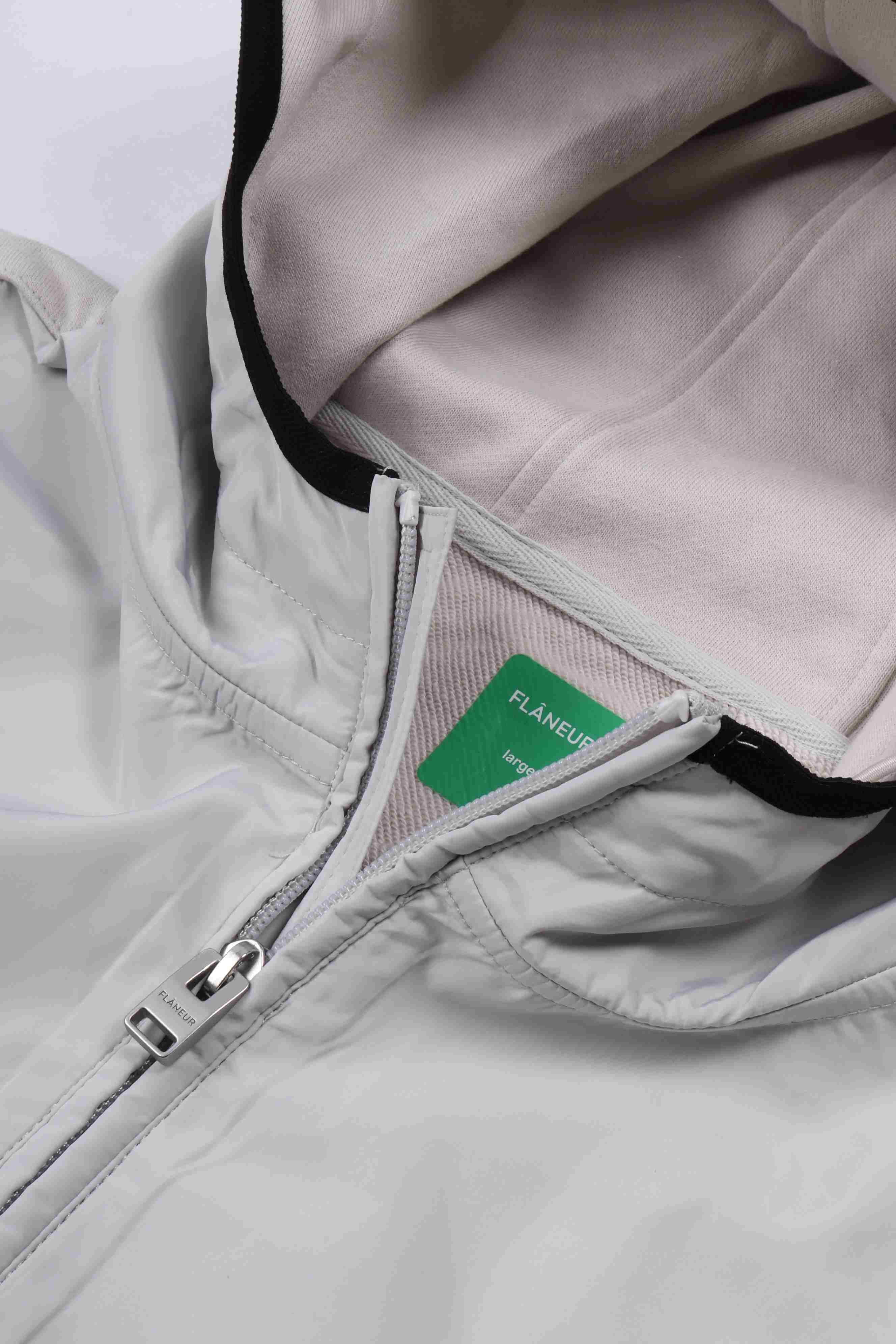 Badge tech zip up light grey