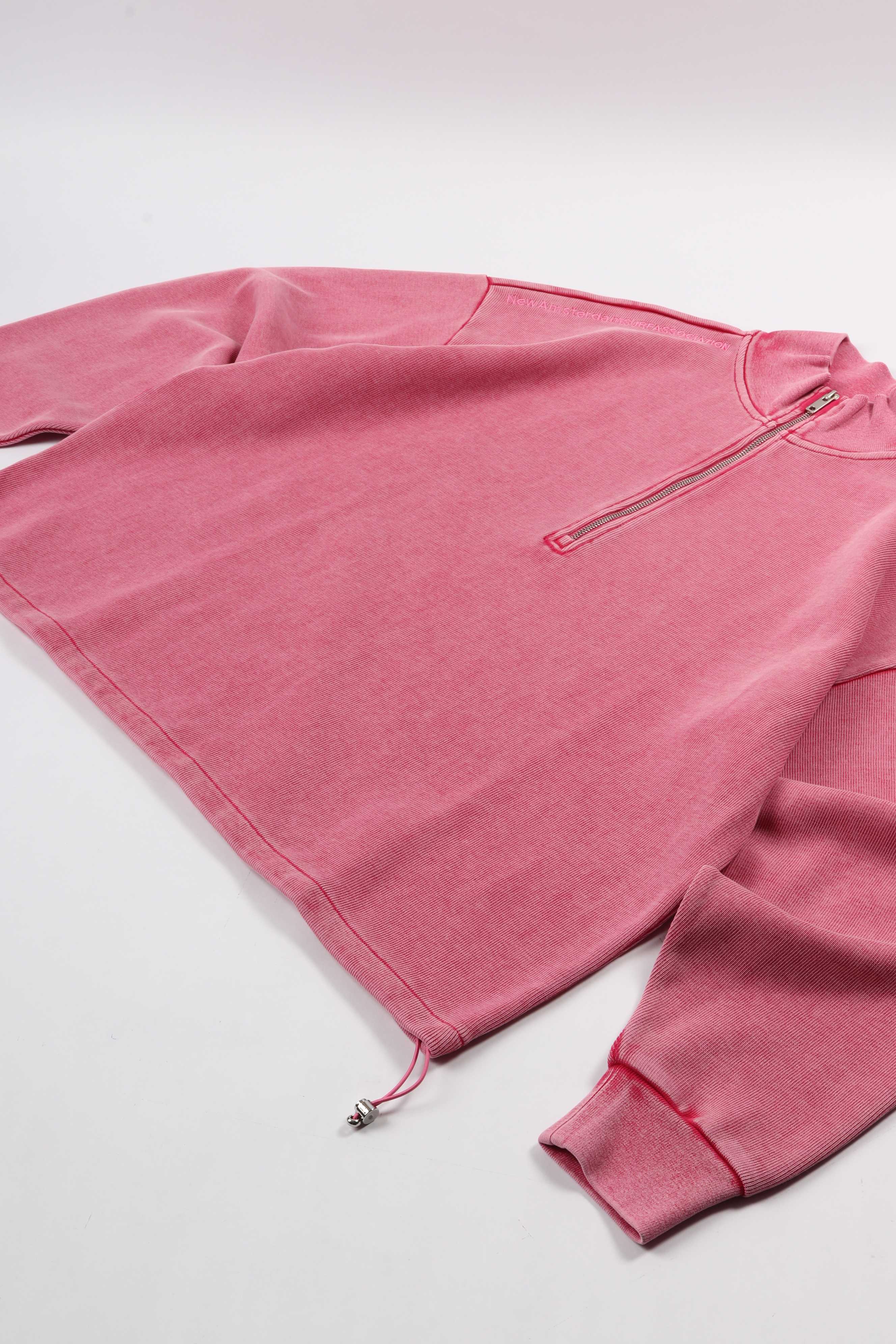 Plate half-zip washed pink