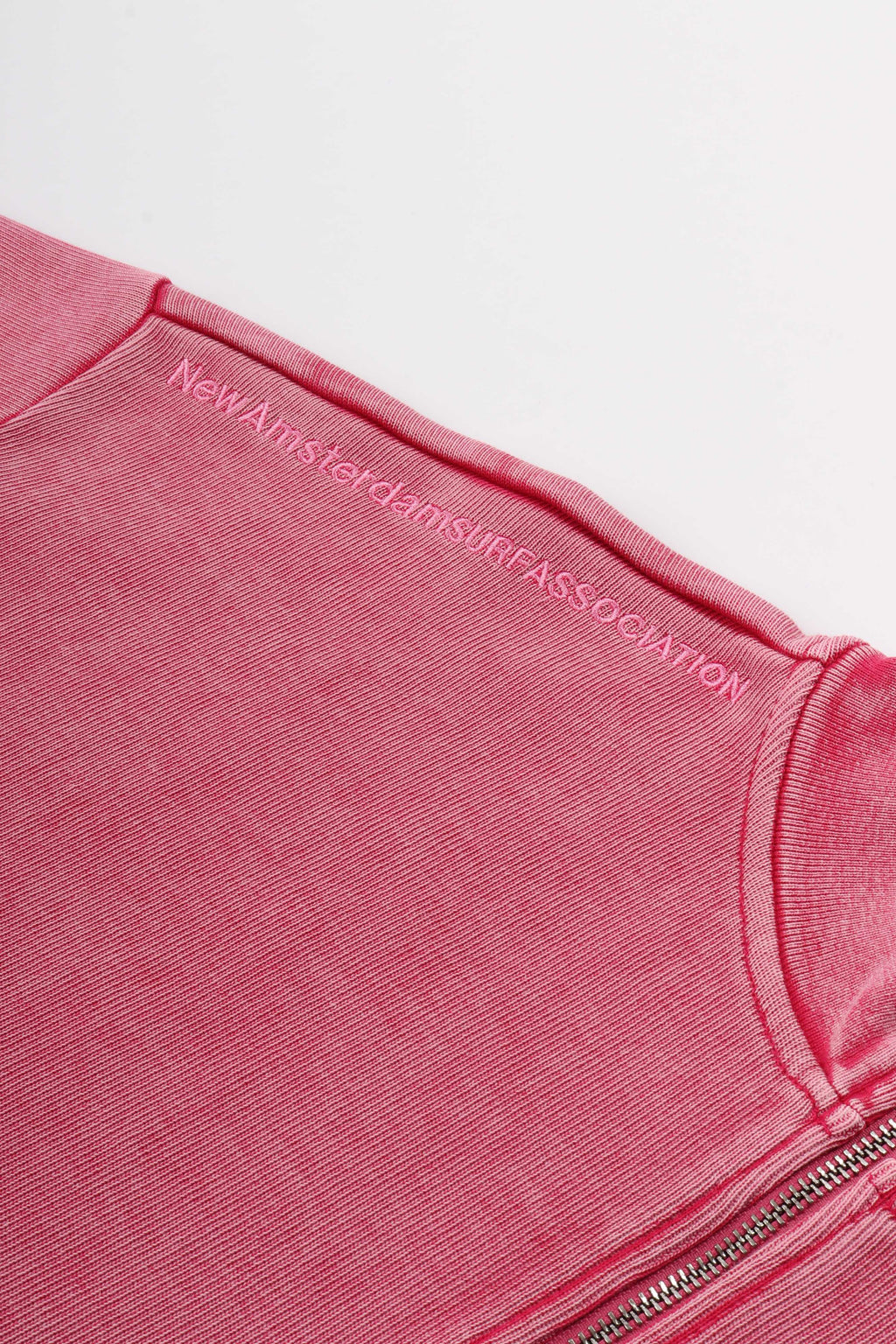 Plate half-zip washed pink