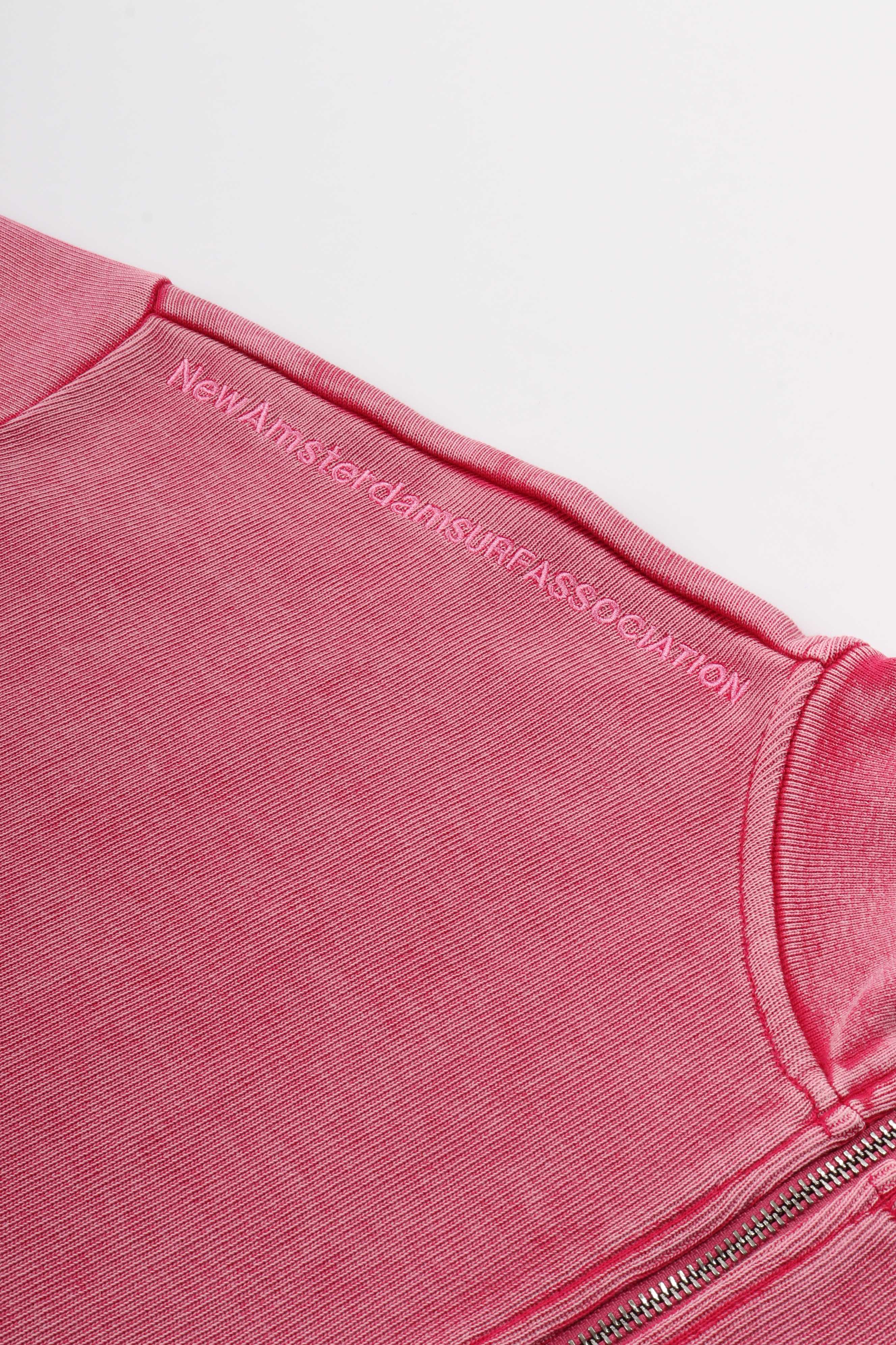 Plate half-zip washed pink