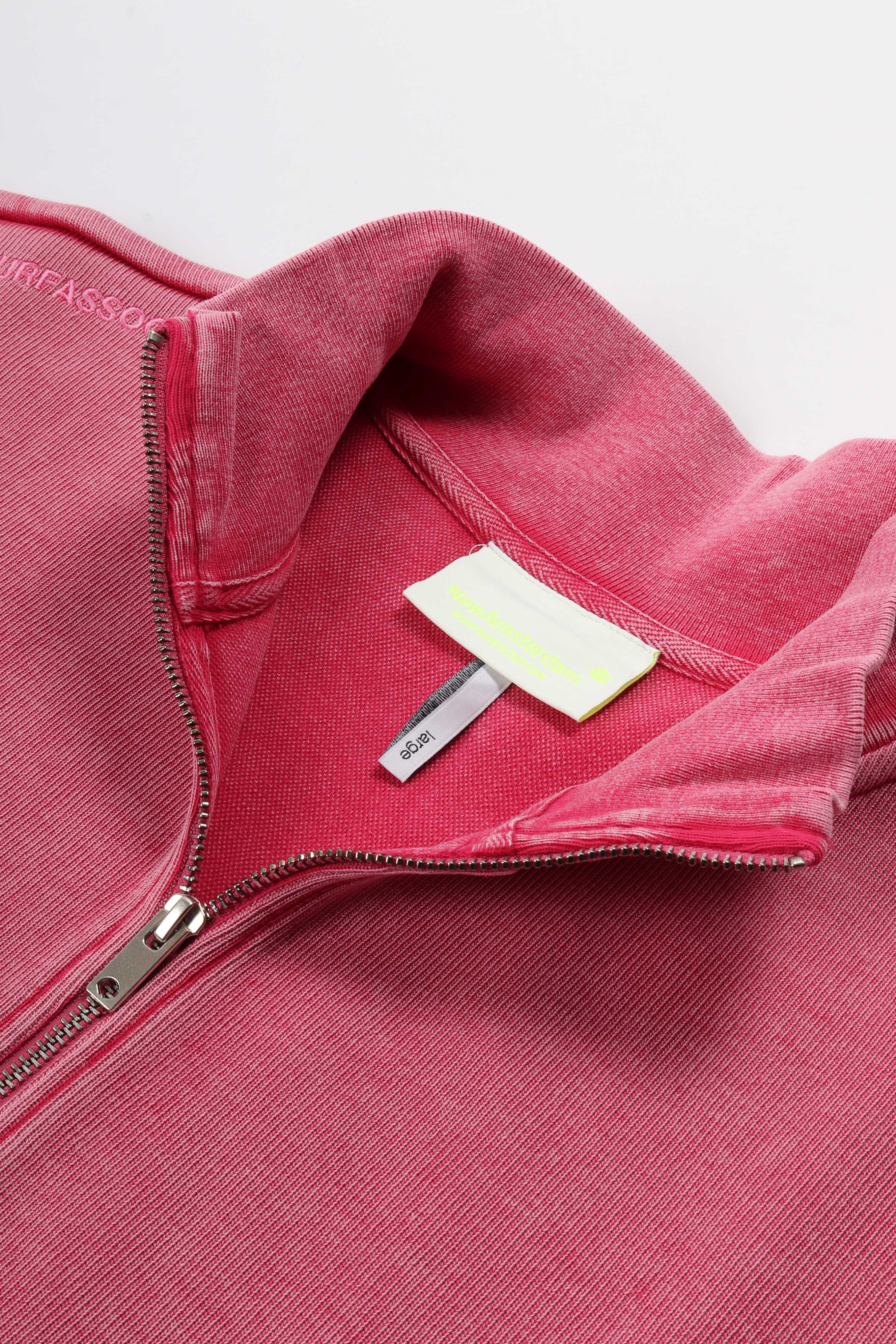 Plate half-zip washed pink