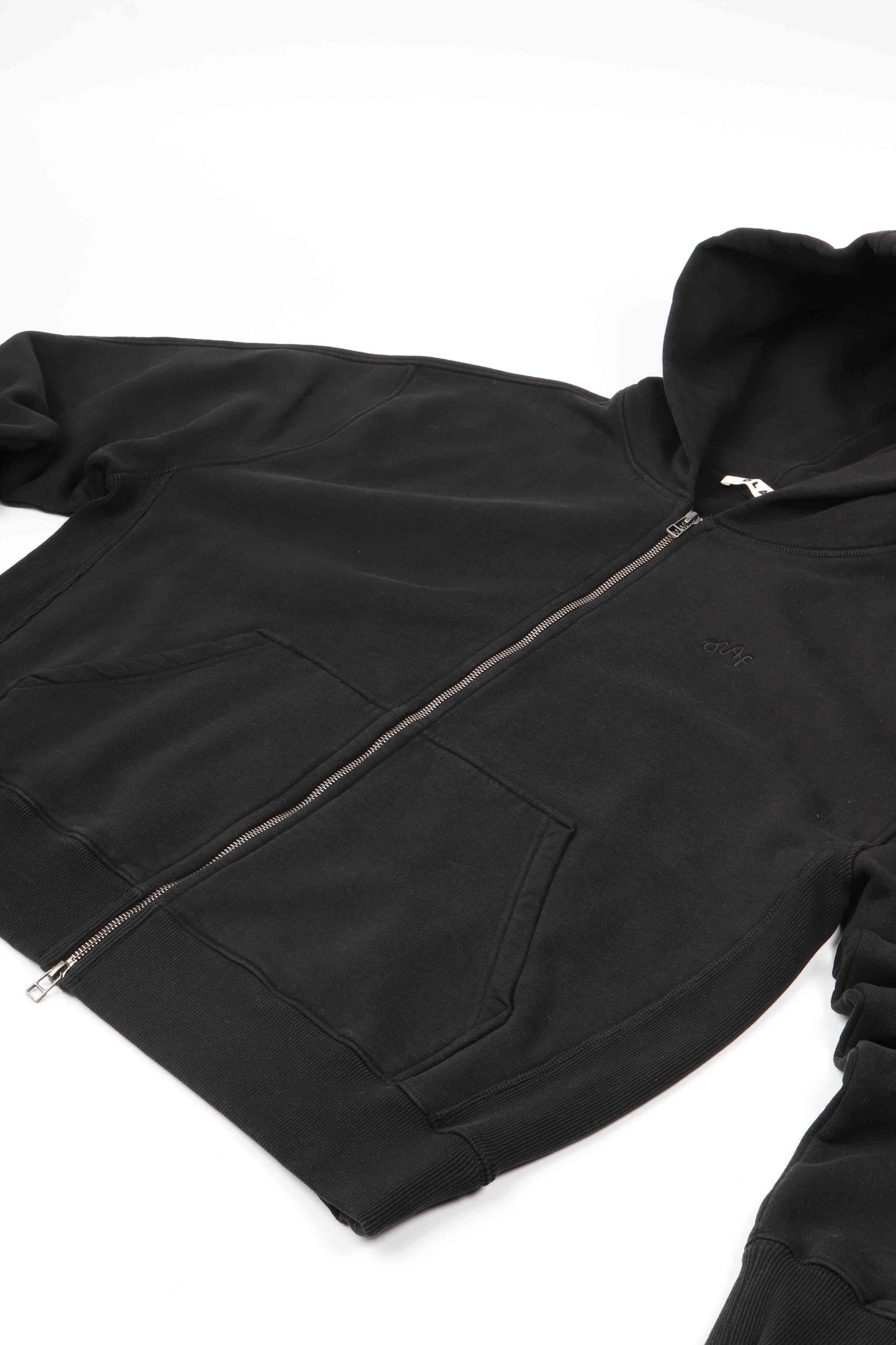 Signature zip hoodie black