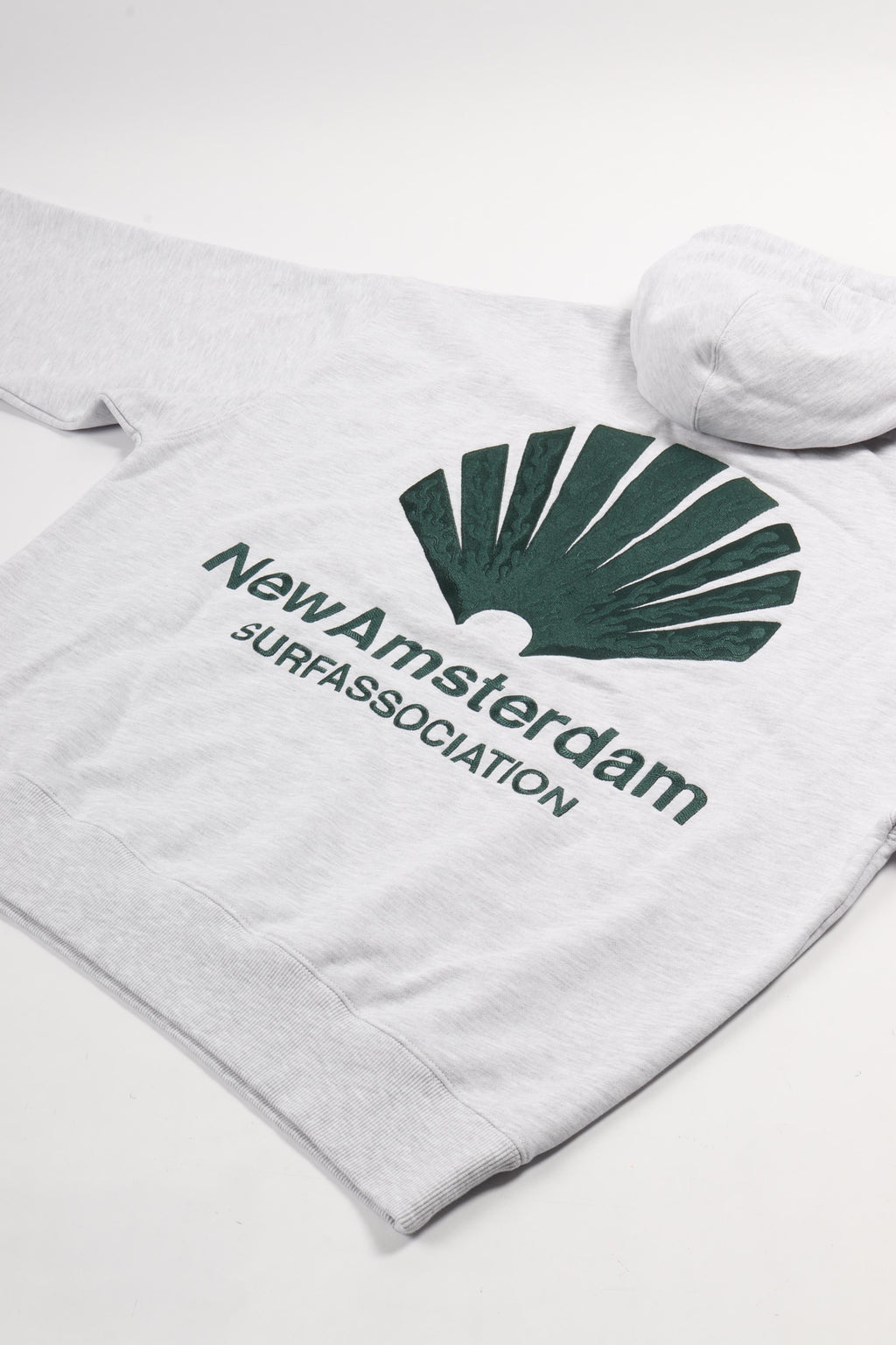 Logo hoodie ash / bottle grn