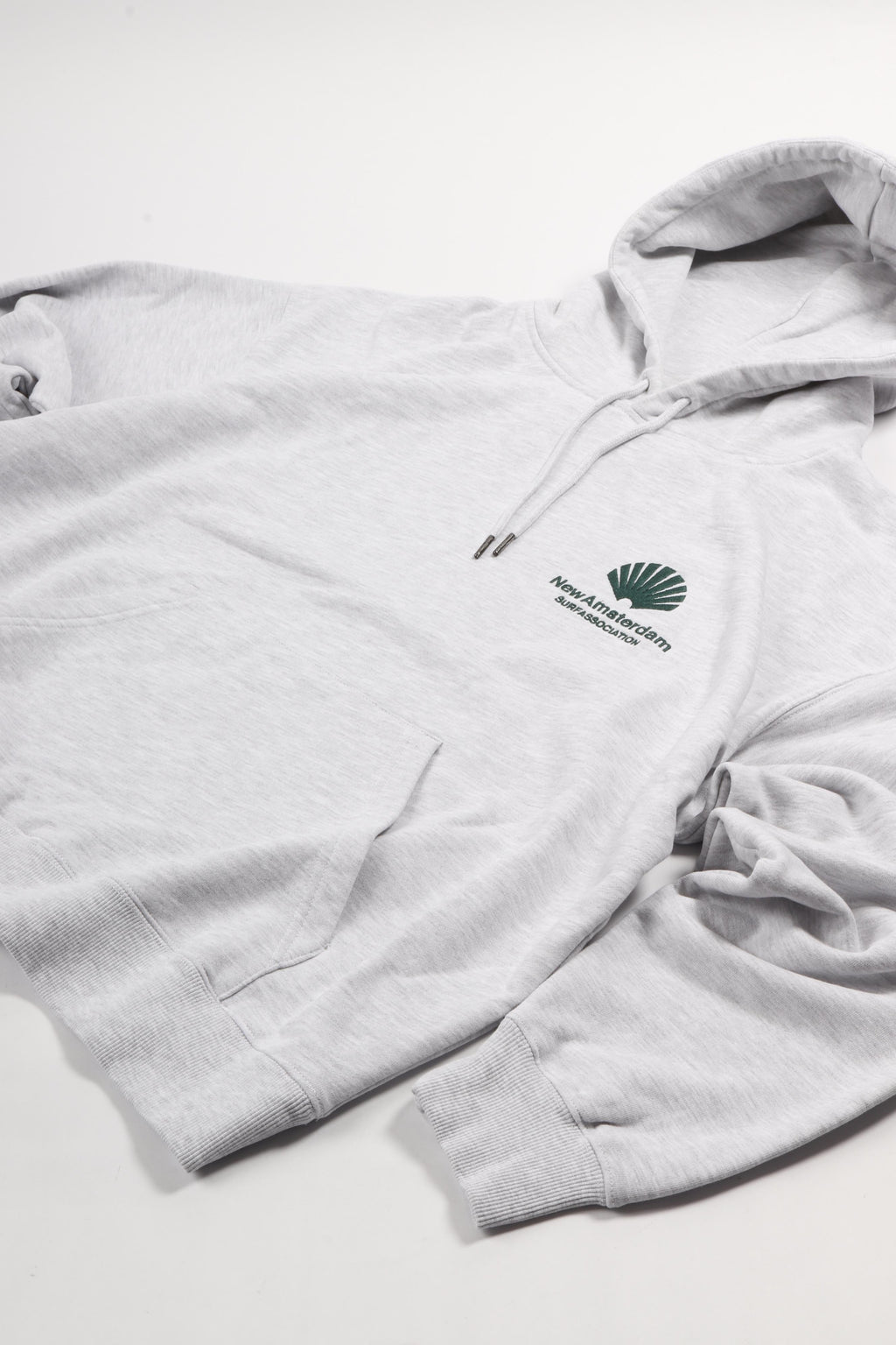 Logo hoodie ash / bottle grn