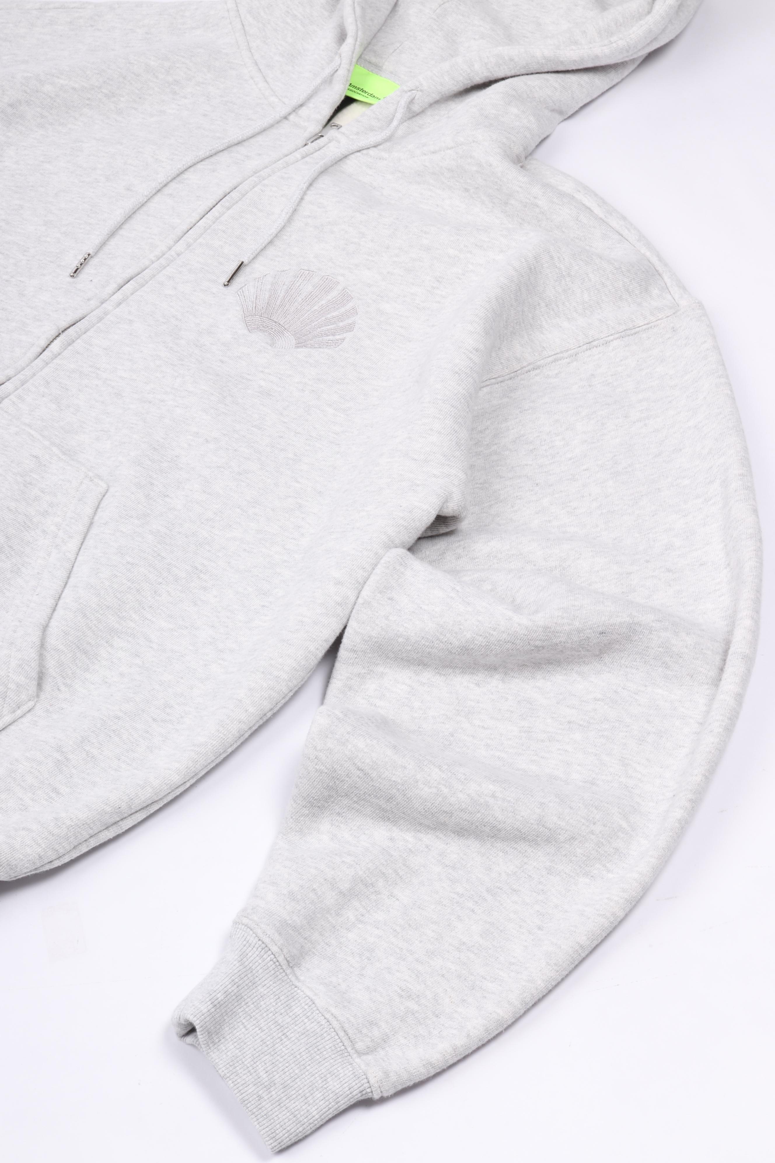 Chop zip hoodie grey melange