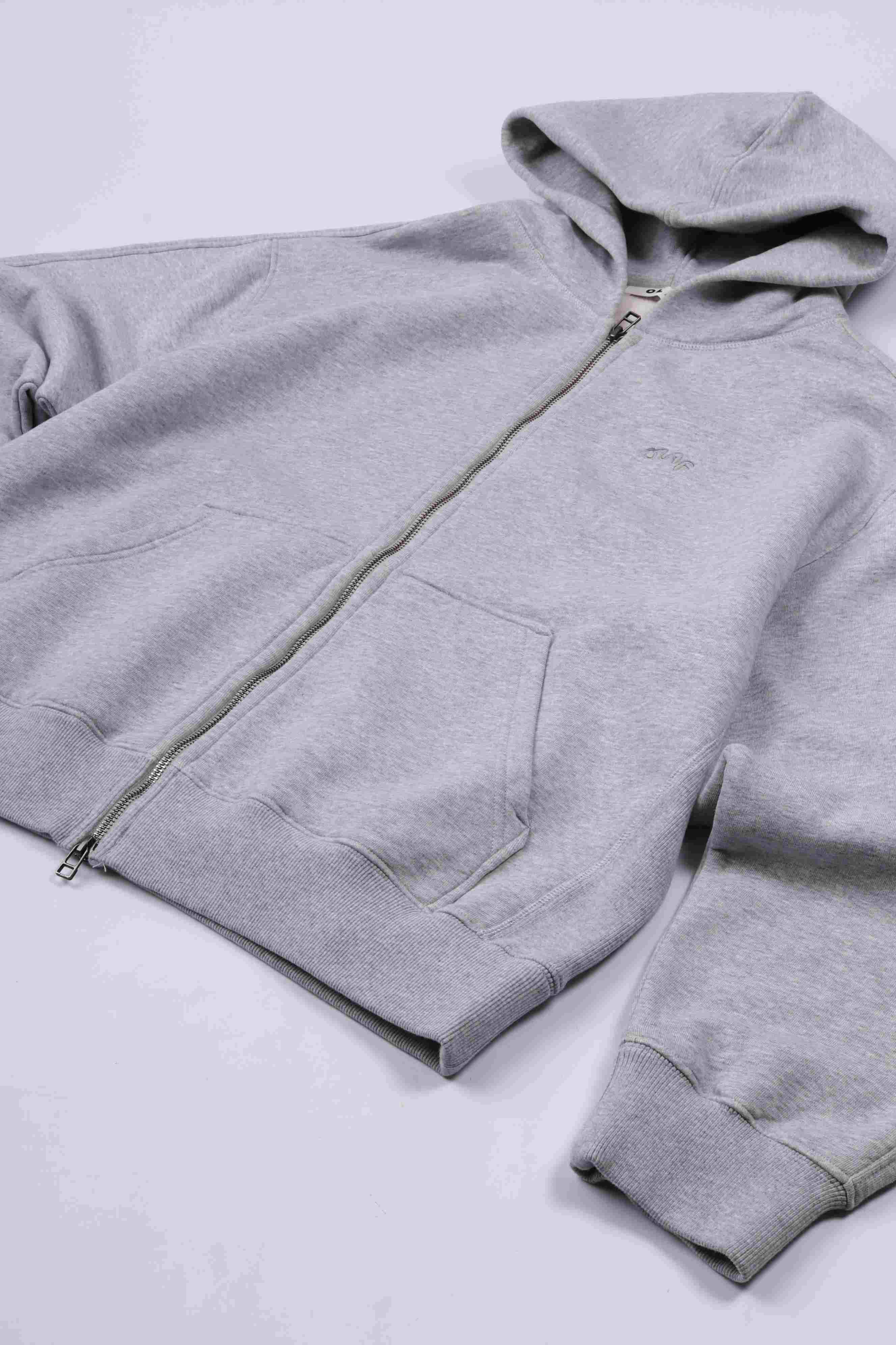 Signature zip hoodie heather grey