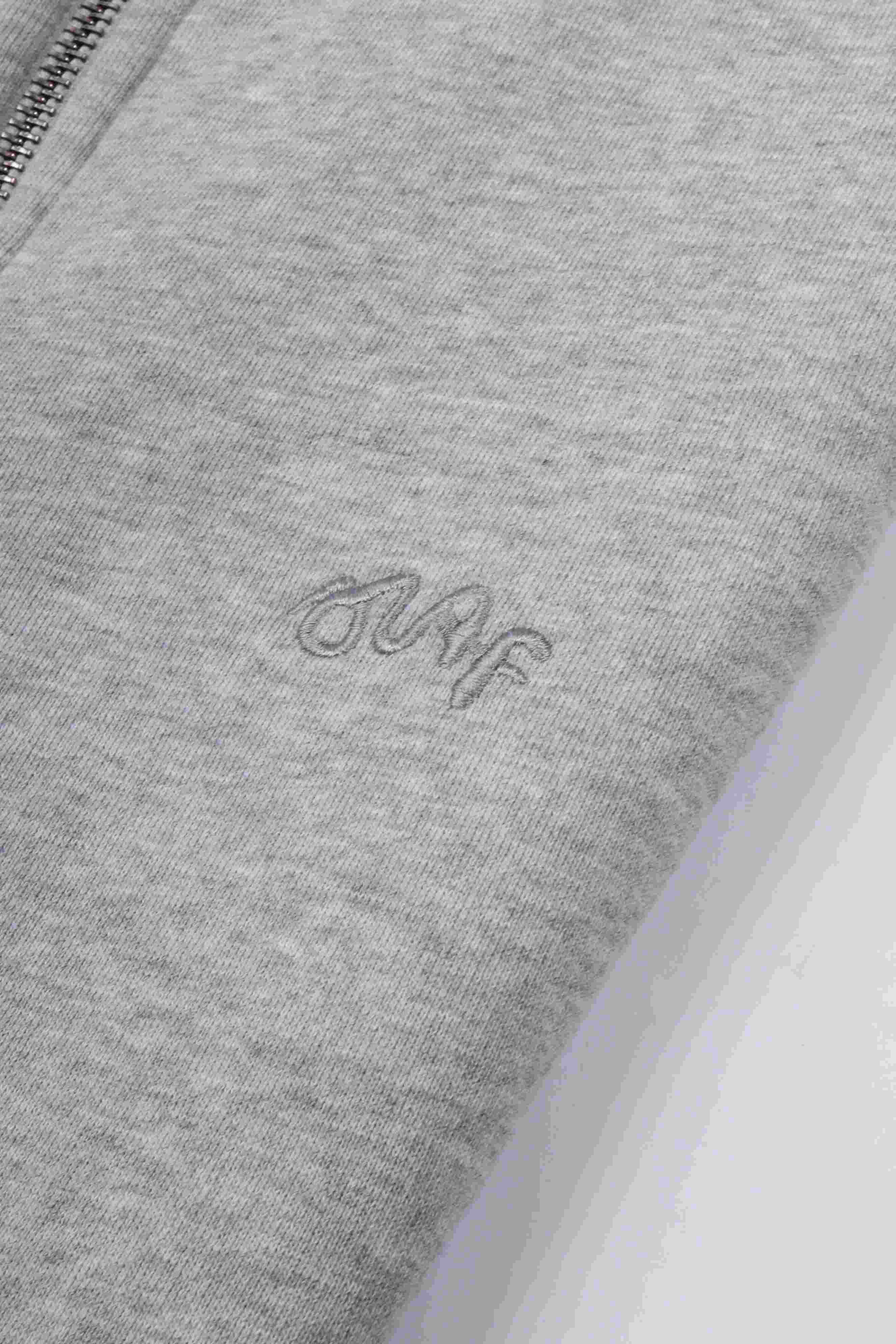 Signature zip hoodie heather grey