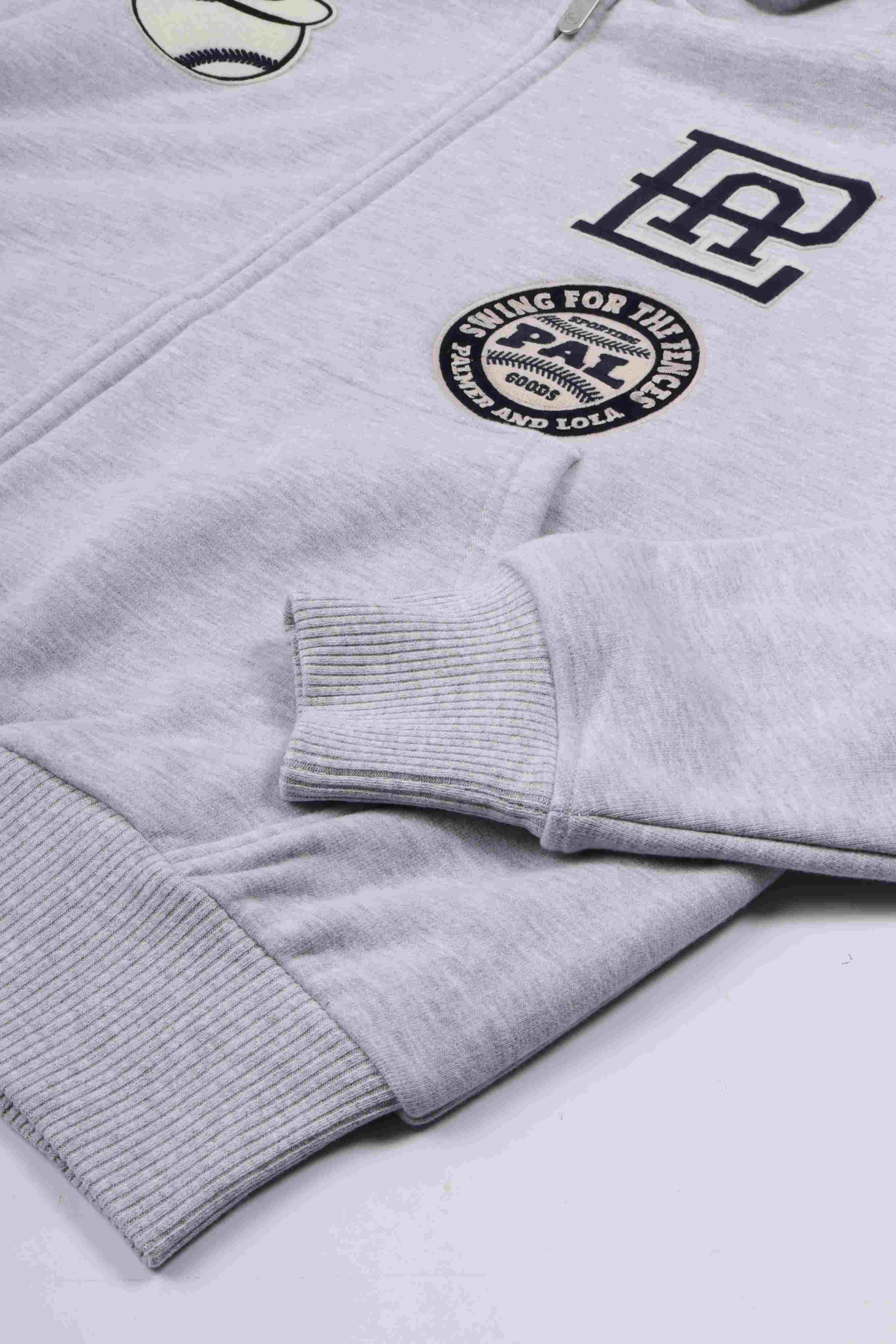 Hit and run full zip hoody light gray marl
