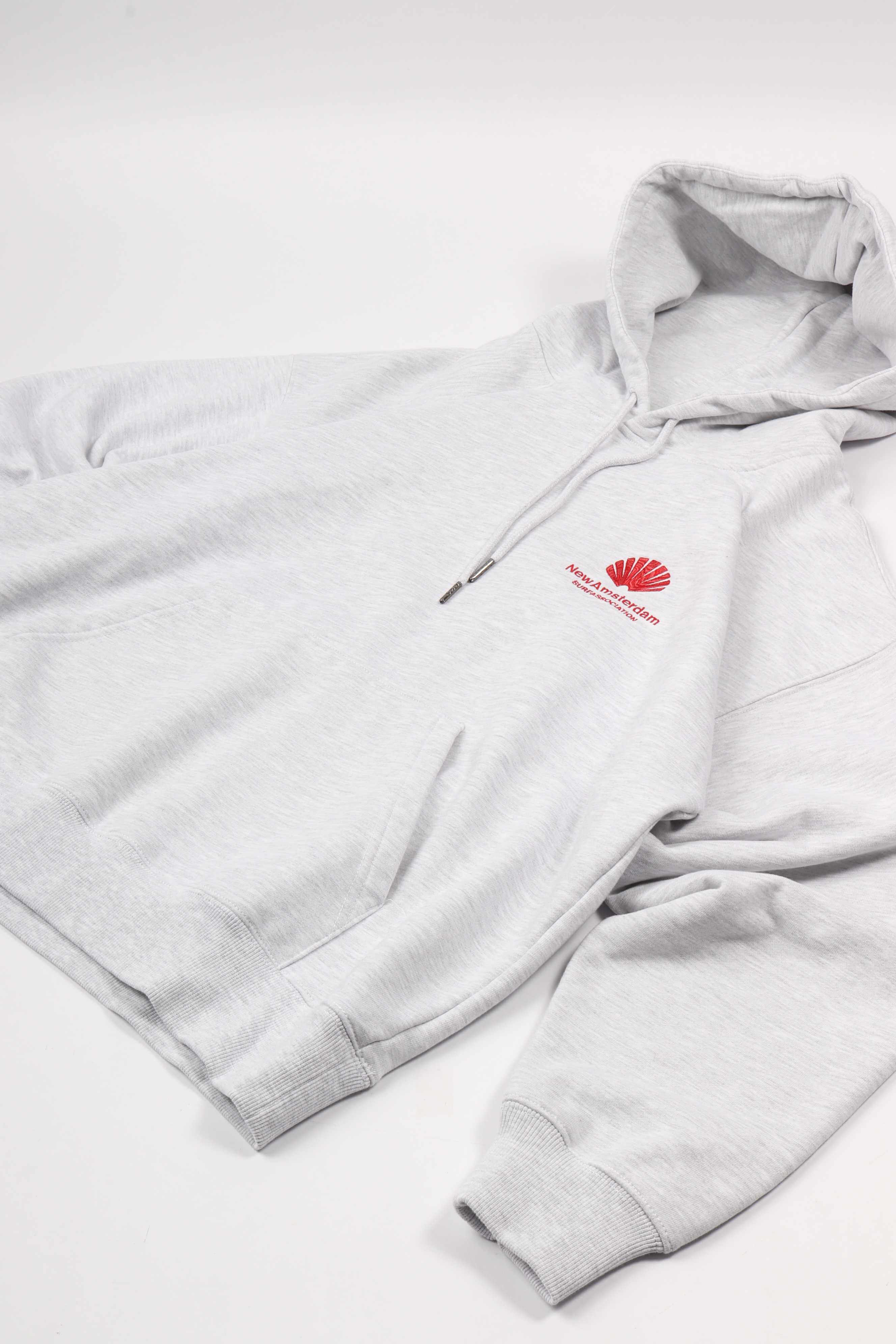 Logo hoodie ash / poppy red