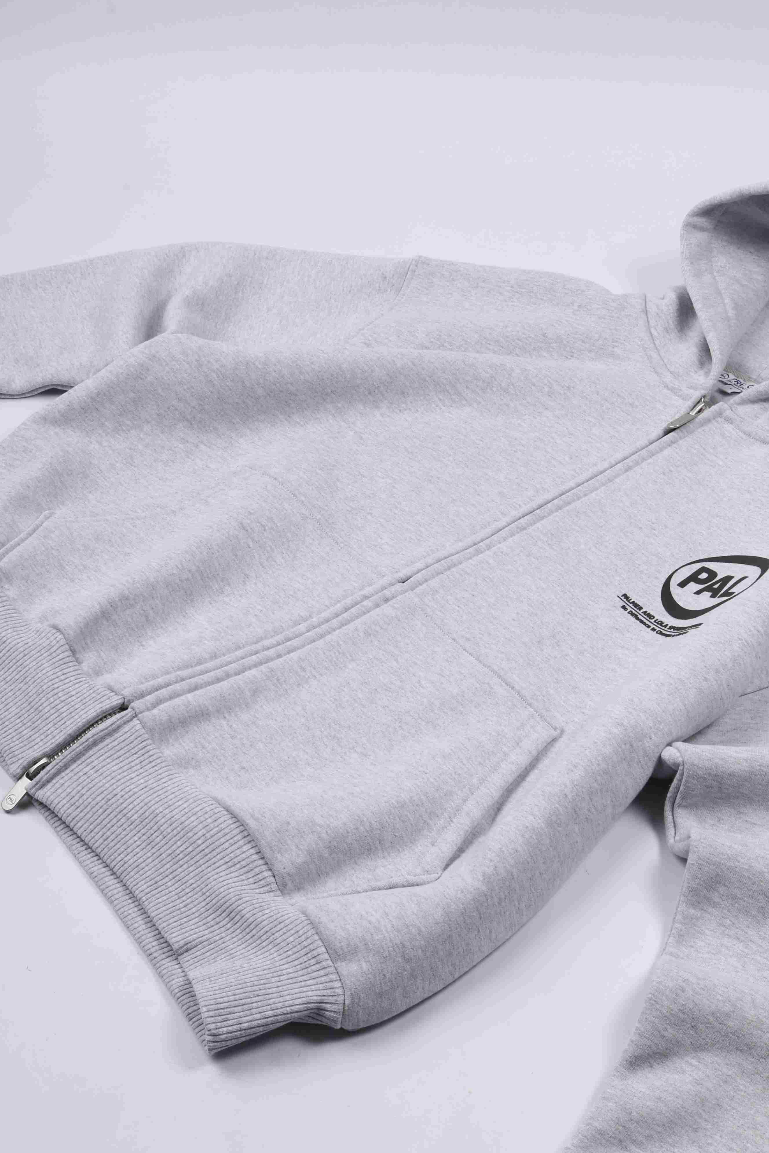 Pre game full zip hoody light grey