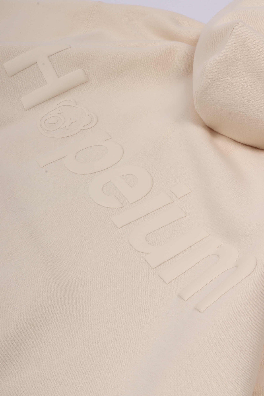Logo hooded zip beige