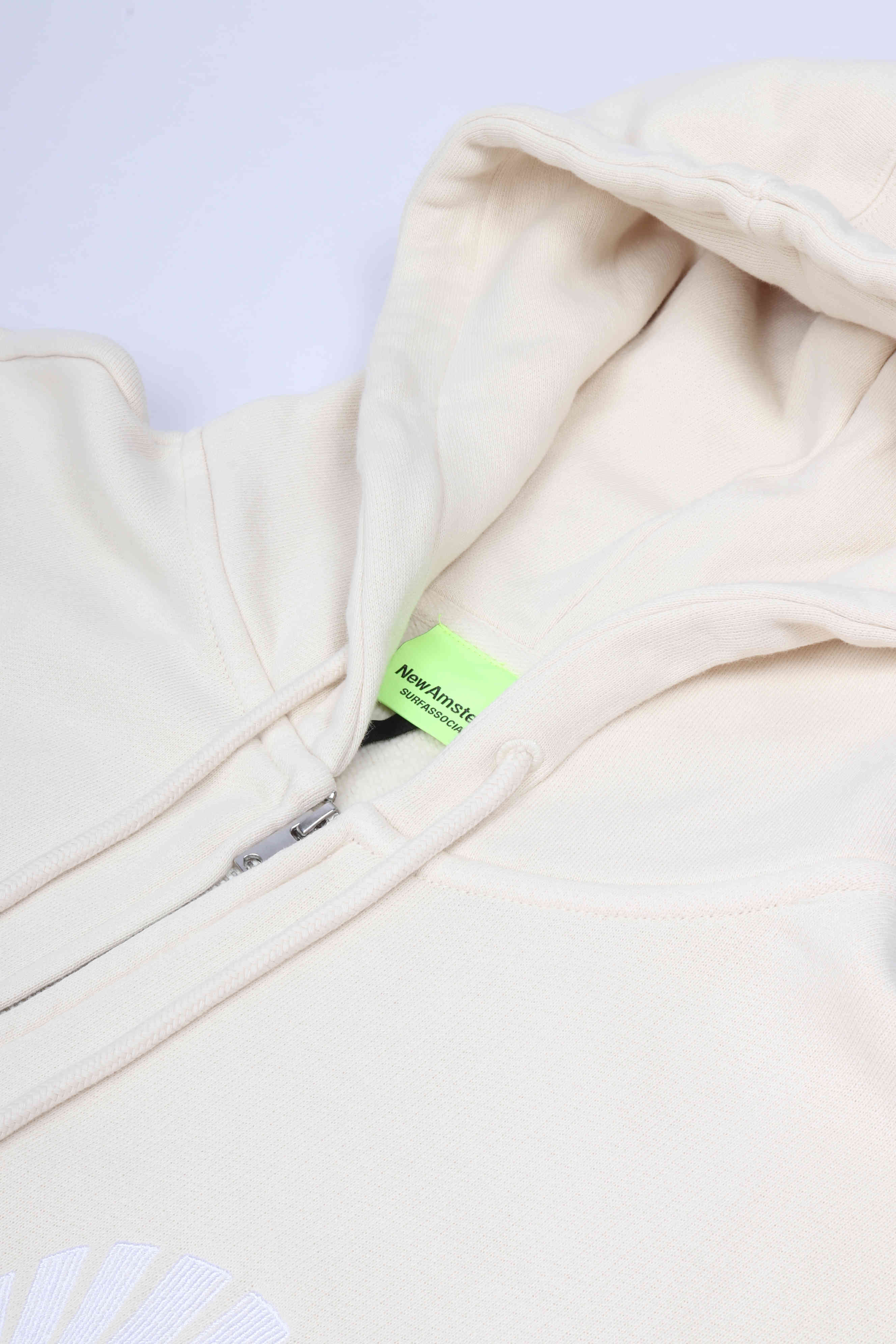 Logo zip hoodie ecru /  white