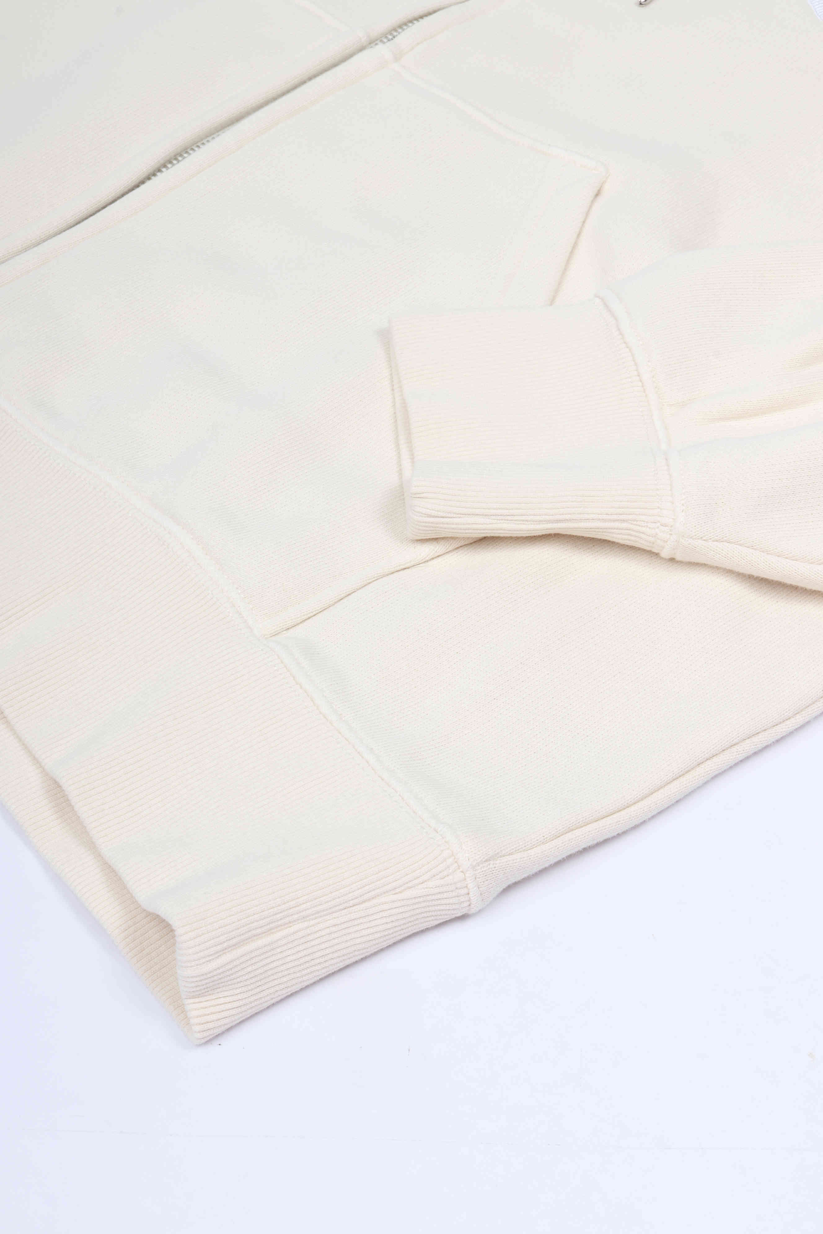 Logo zip hoodie ecru /  white